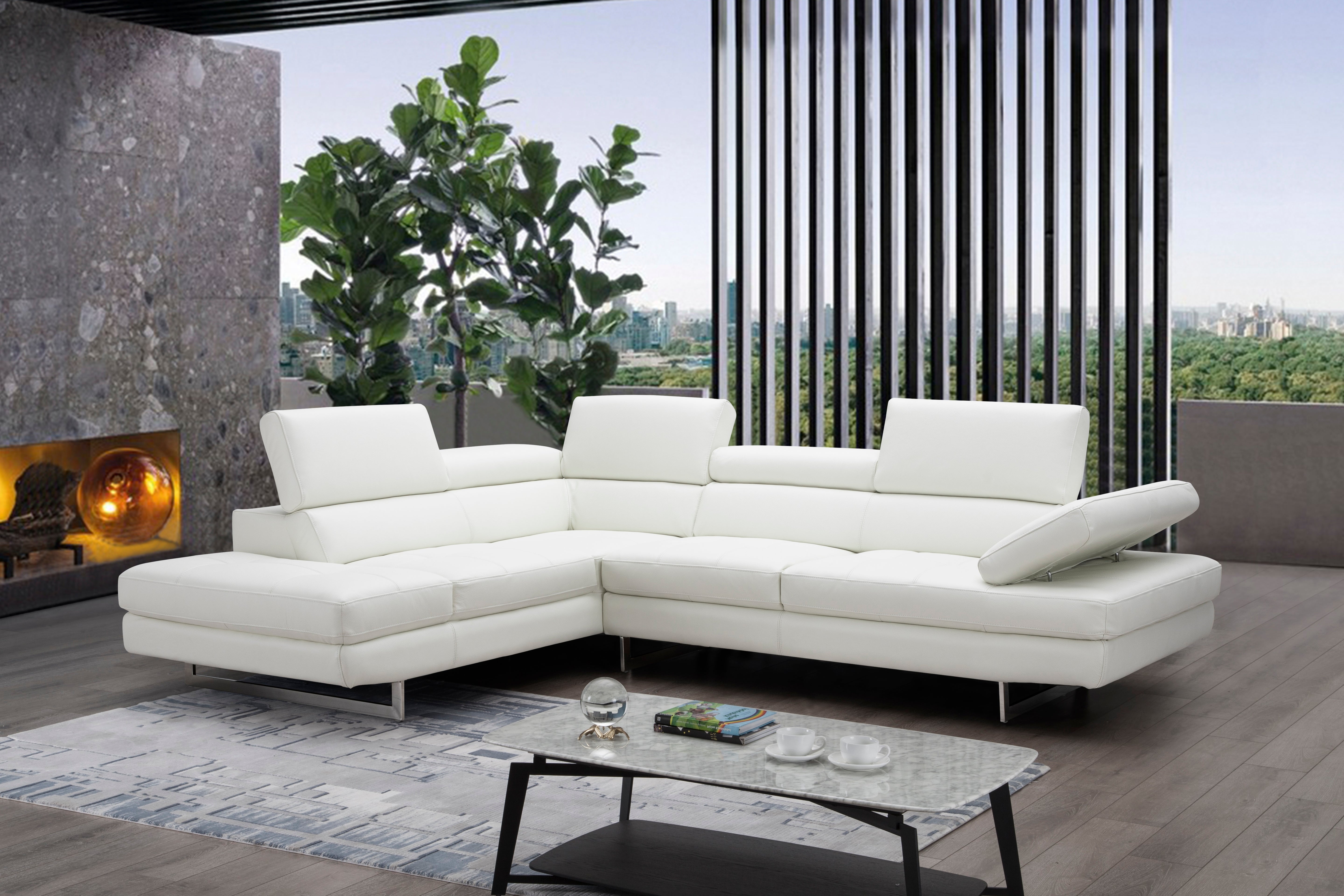 A761 Italian Leather Sectional J&M