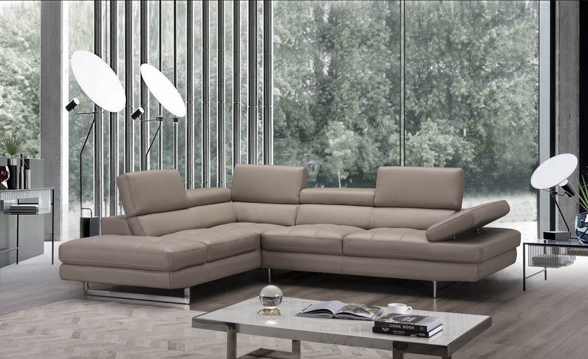 A761 Italian Leather Sectional J&M