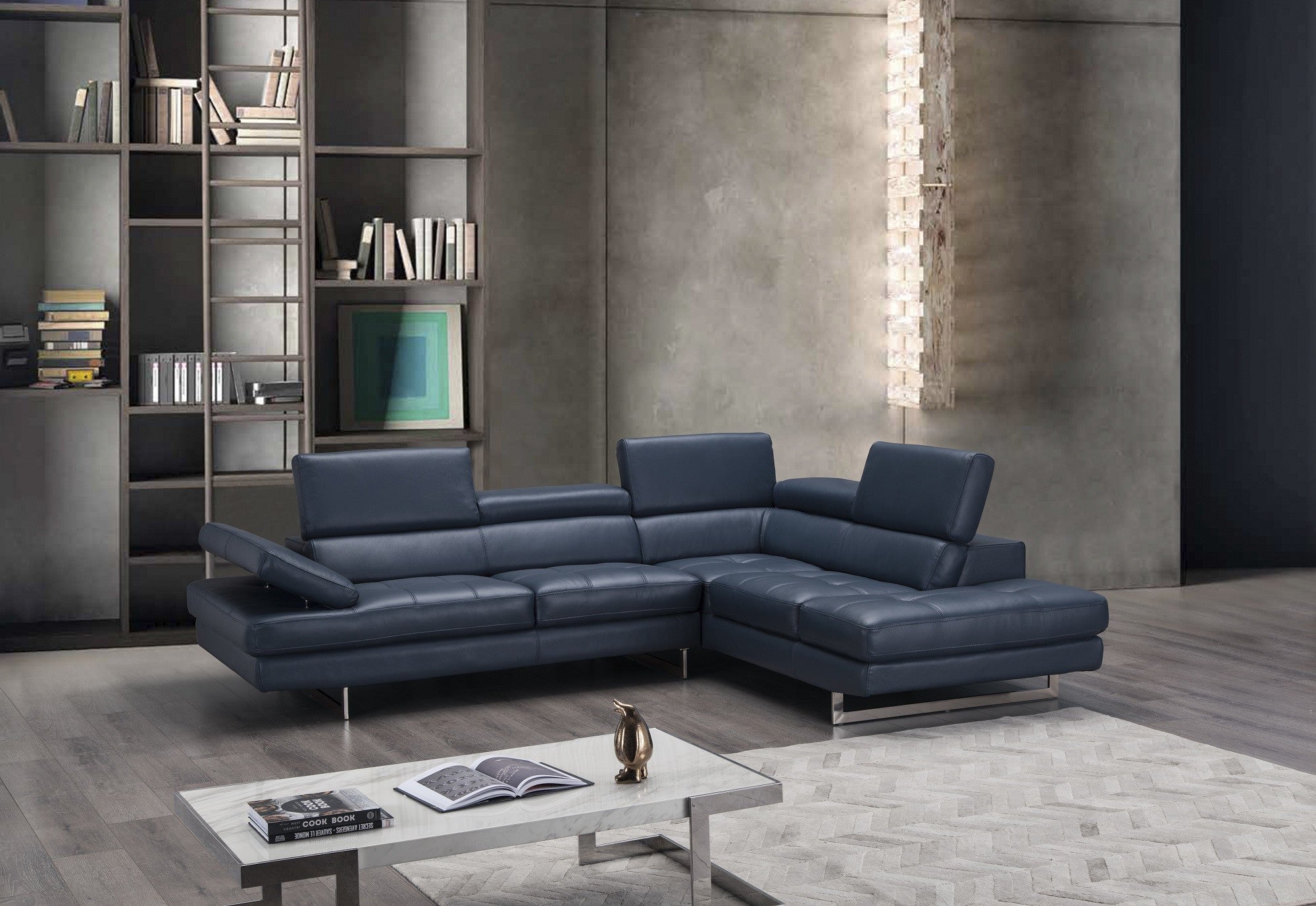 A761 Italian Leather Sectional J&M