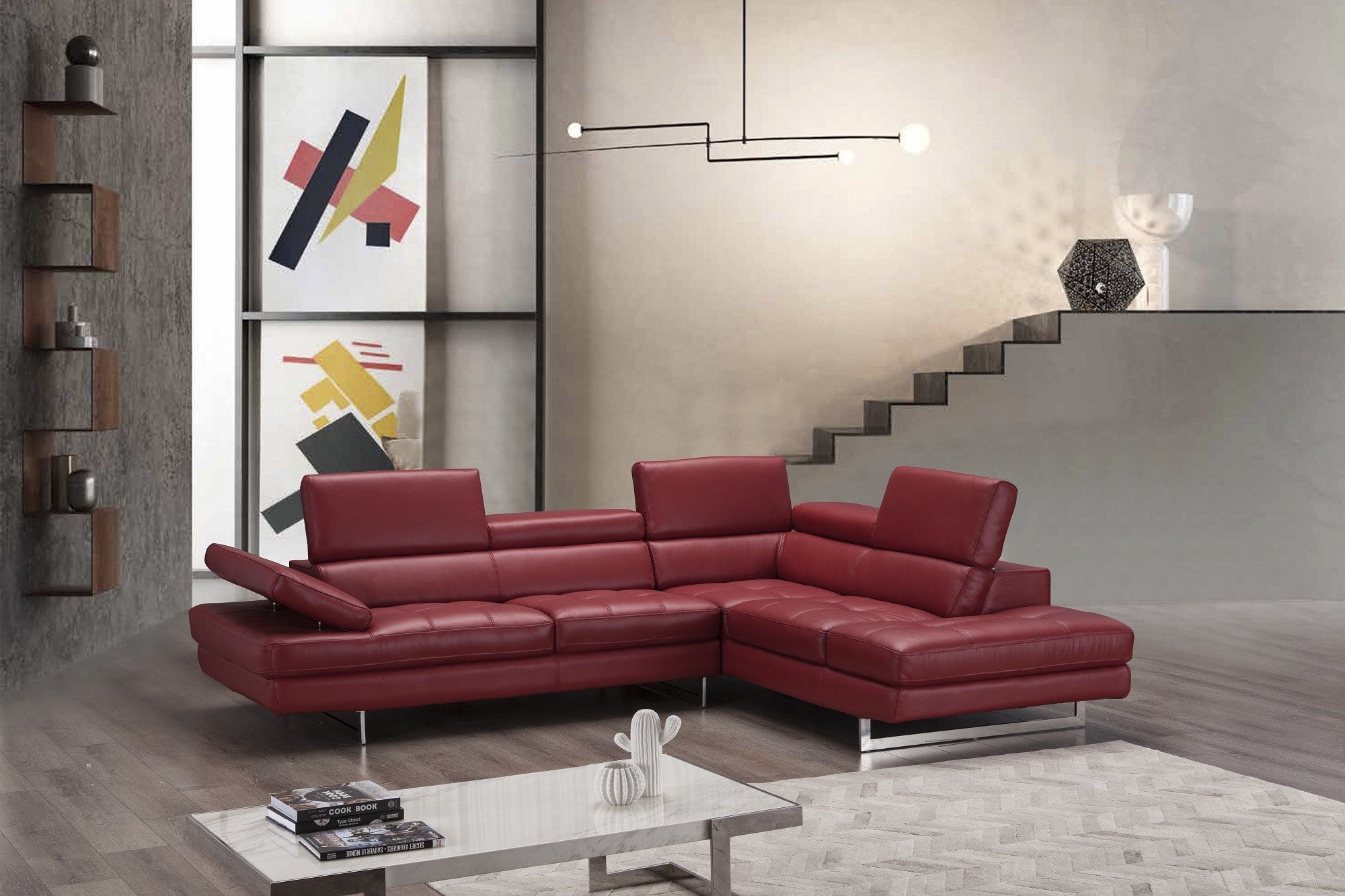 A761 Italian Leather Sectional J&M