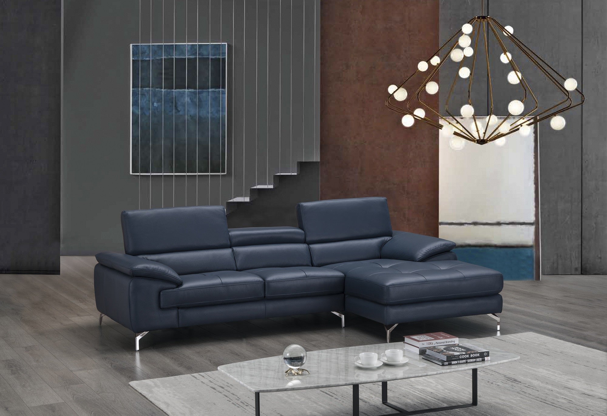 A973b Premium Leather Sectional J&M