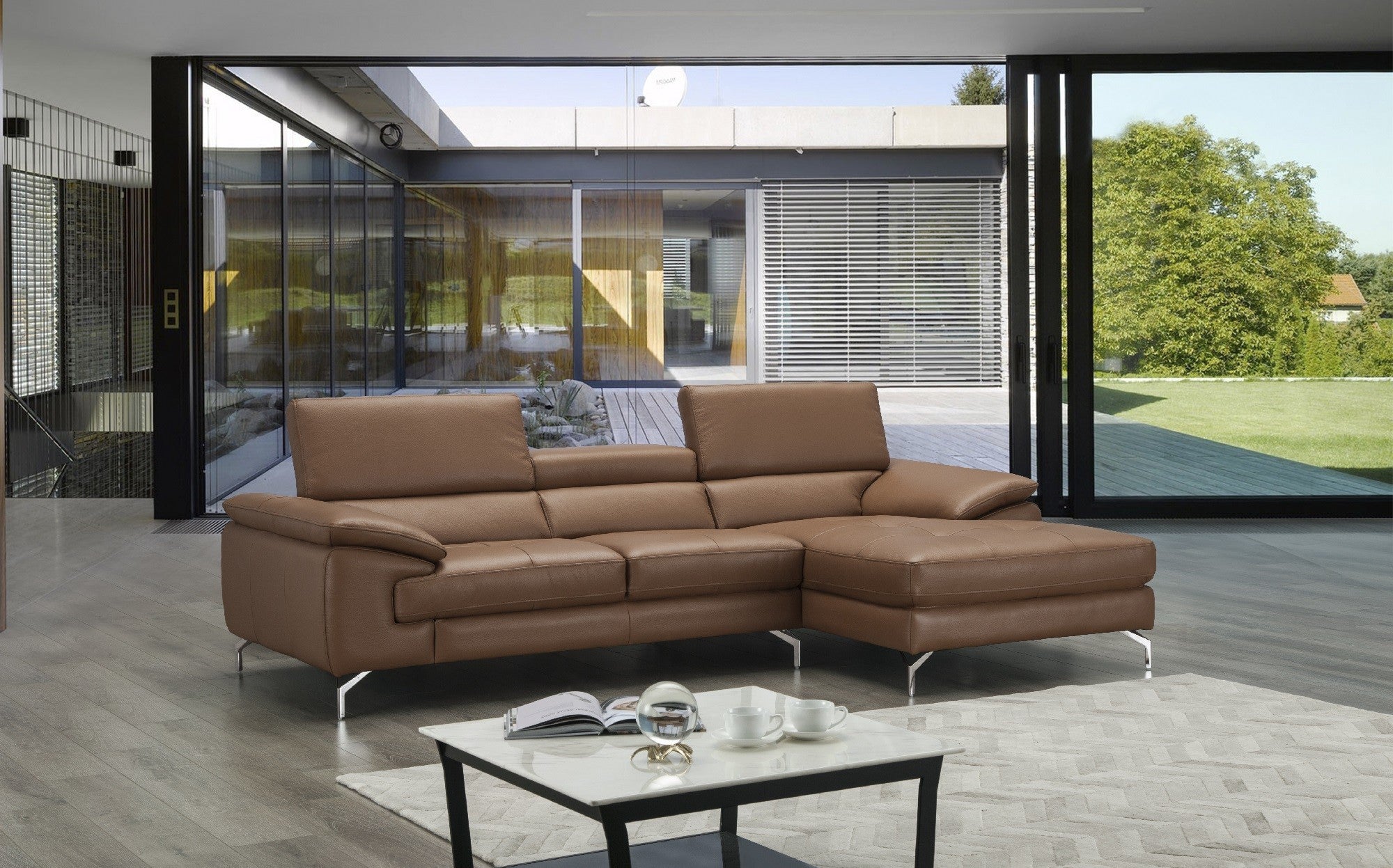 A973b Premium Leather Sectional J&M
