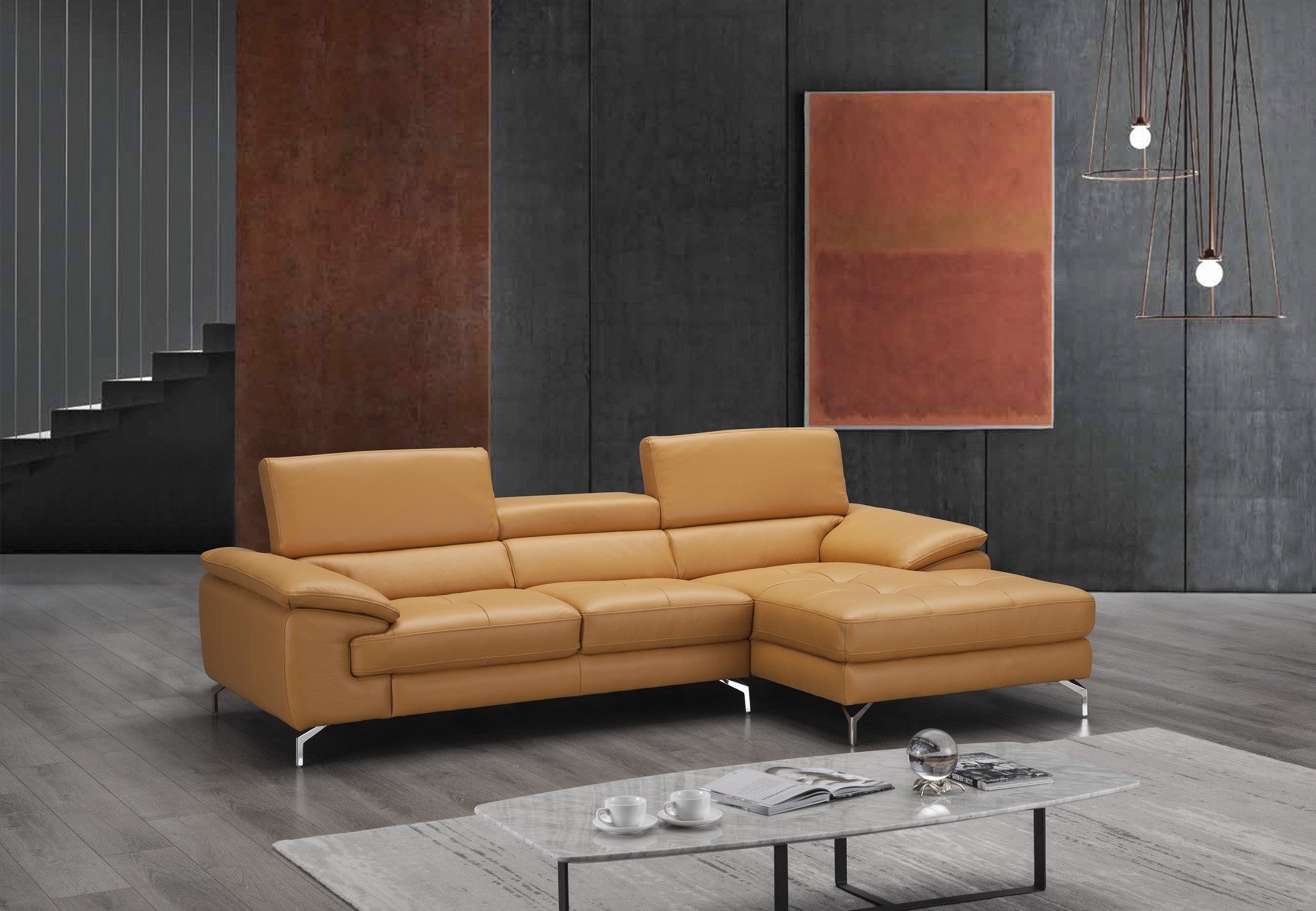 A973b Premium Leather Sectional J&M