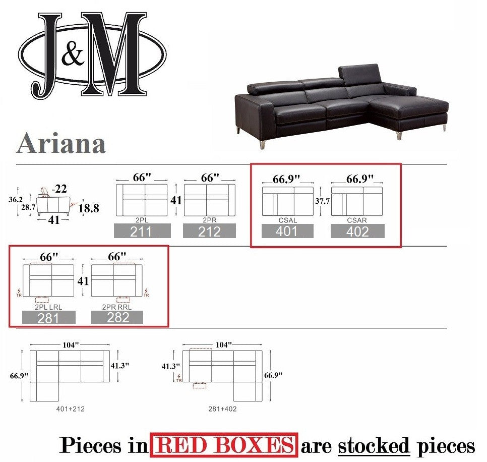 Ariana Premium Leather Sectional J&M