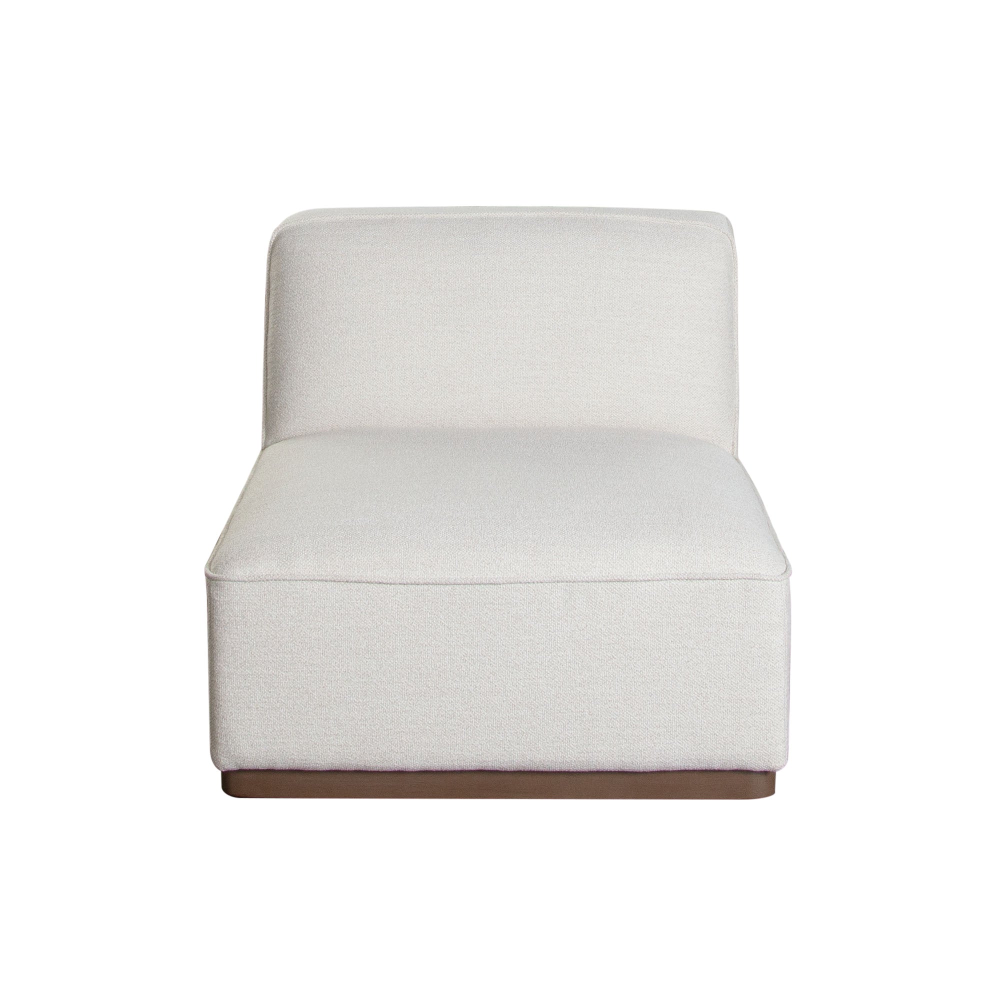 Aspen Armless Chair in Cream Polyester Fabric with Wood Trim by Diamond Sofa