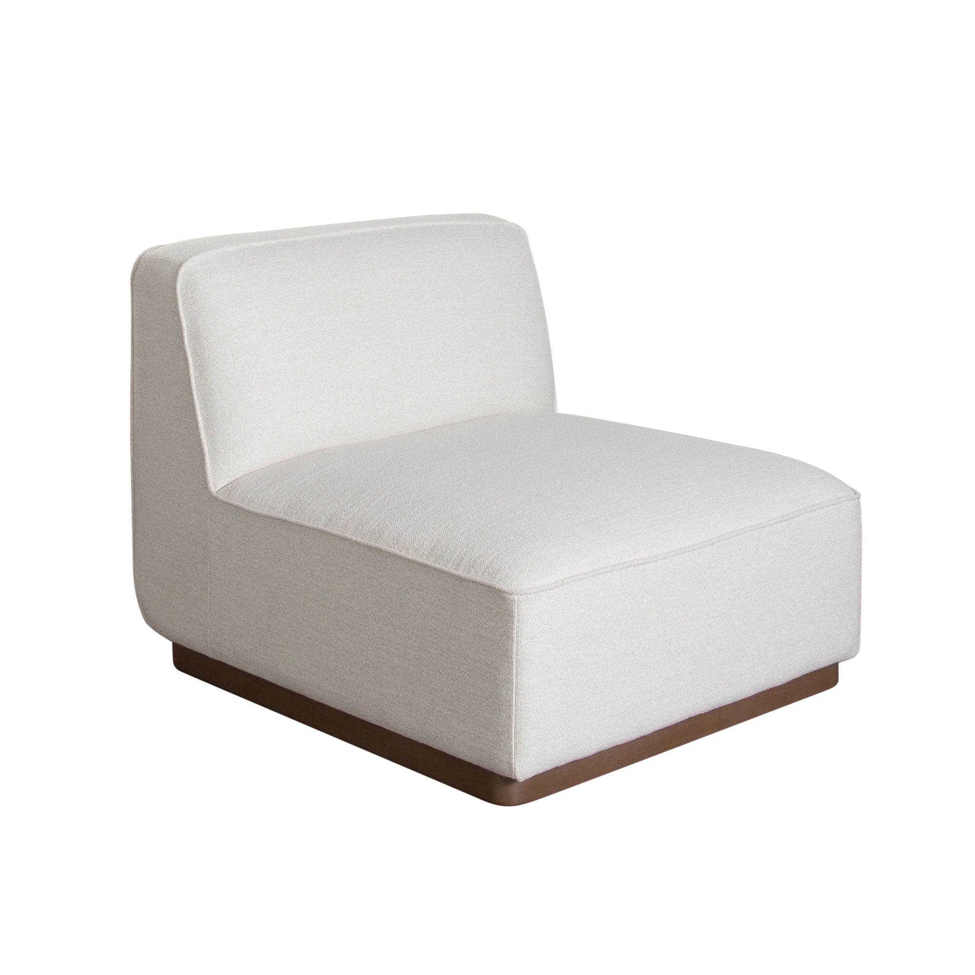 Aspen Armless Chair in Cream Polyester Fabric with Wood Trim by Diamond Sofa