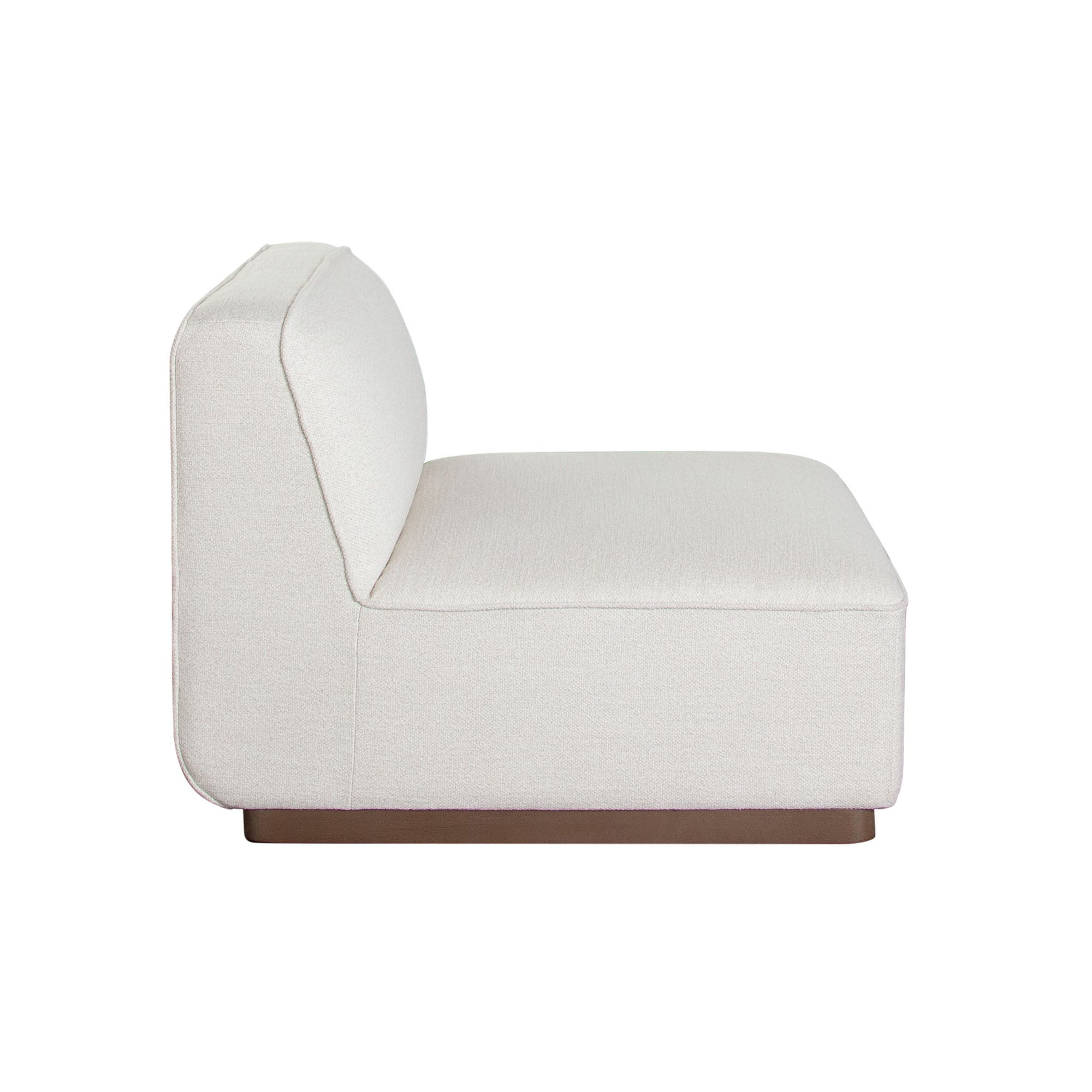 Aspen Armless Chair in Cream Polyester Fabric with Wood Trim by Diamond Sofa
