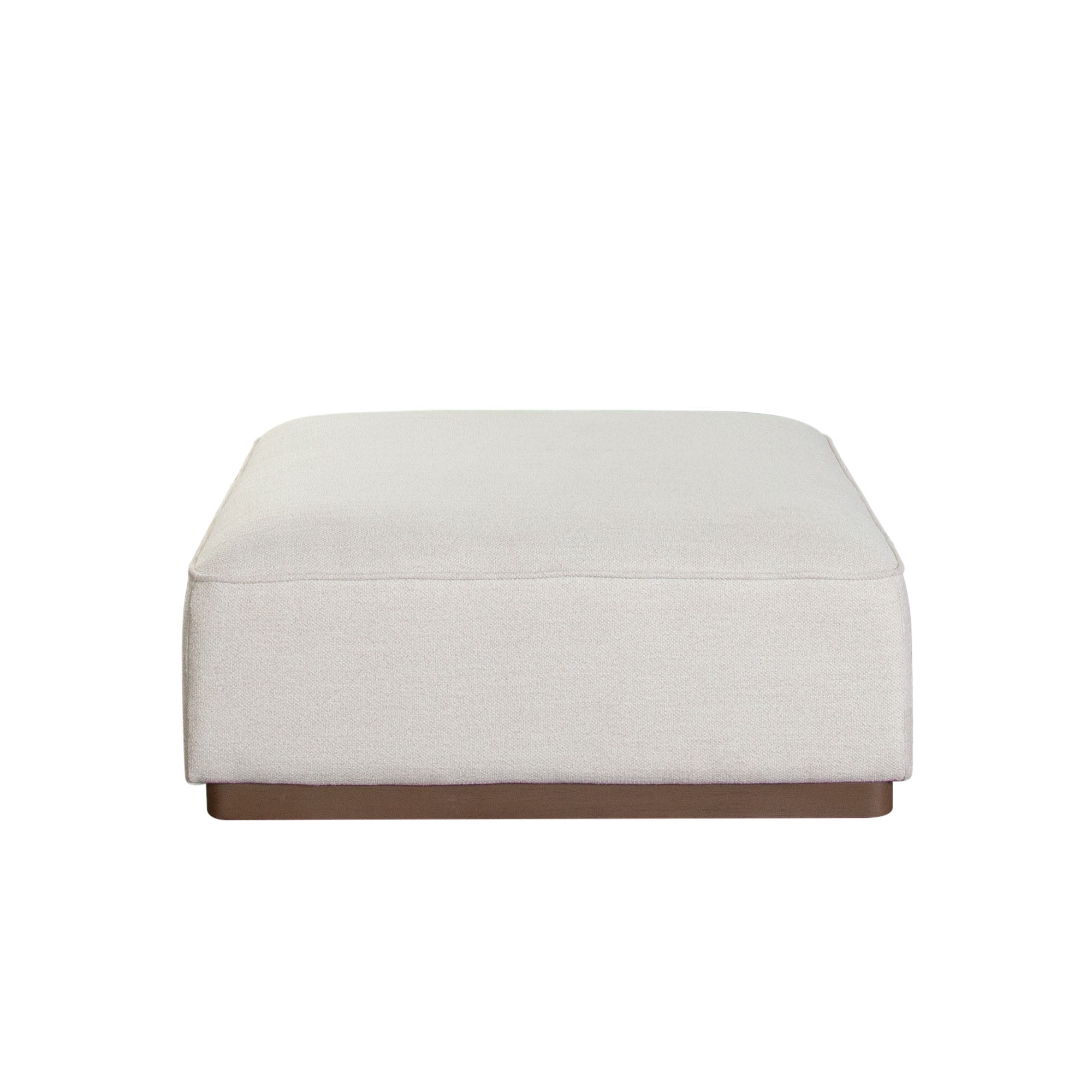 Aspen Ottoman in Cream Polyester Fabric with Wood Trim by Diamond Sofa
