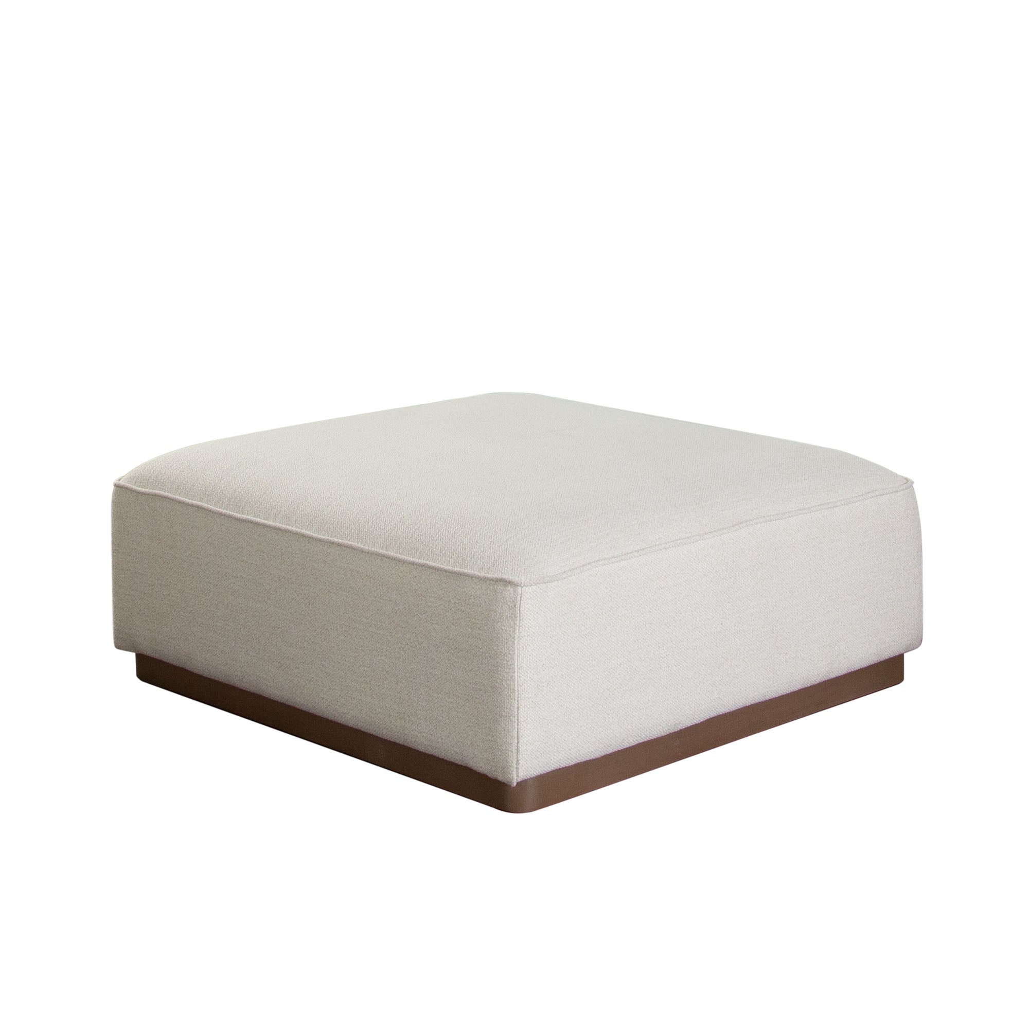Aspen Ottoman in Cream Polyester Fabric with Wood Trim by Diamond Sofa