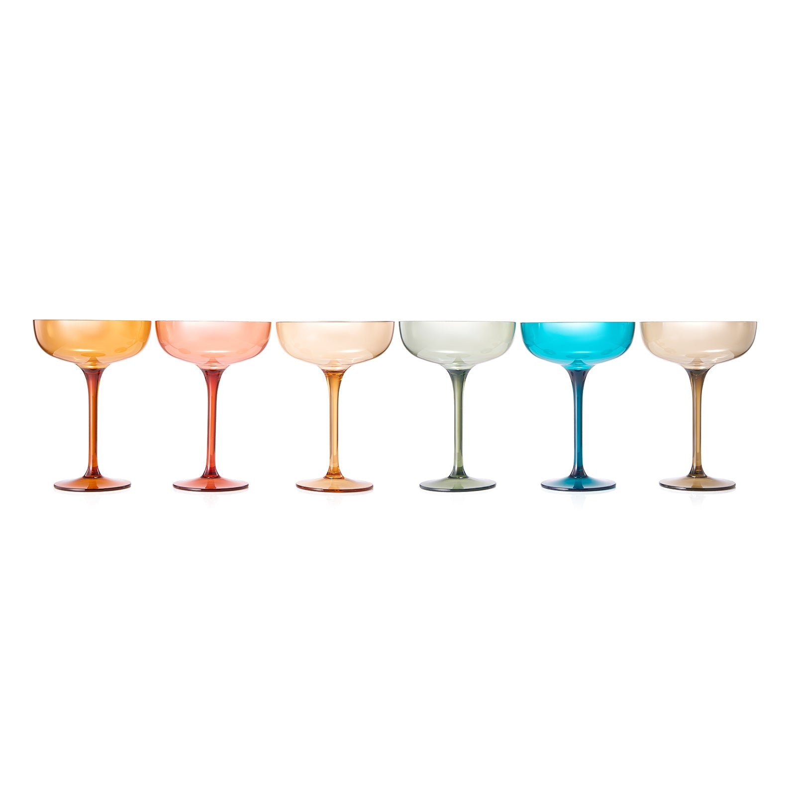 Eze Acrylic Champagne Coupe Cocktail Glassware, Set of 6