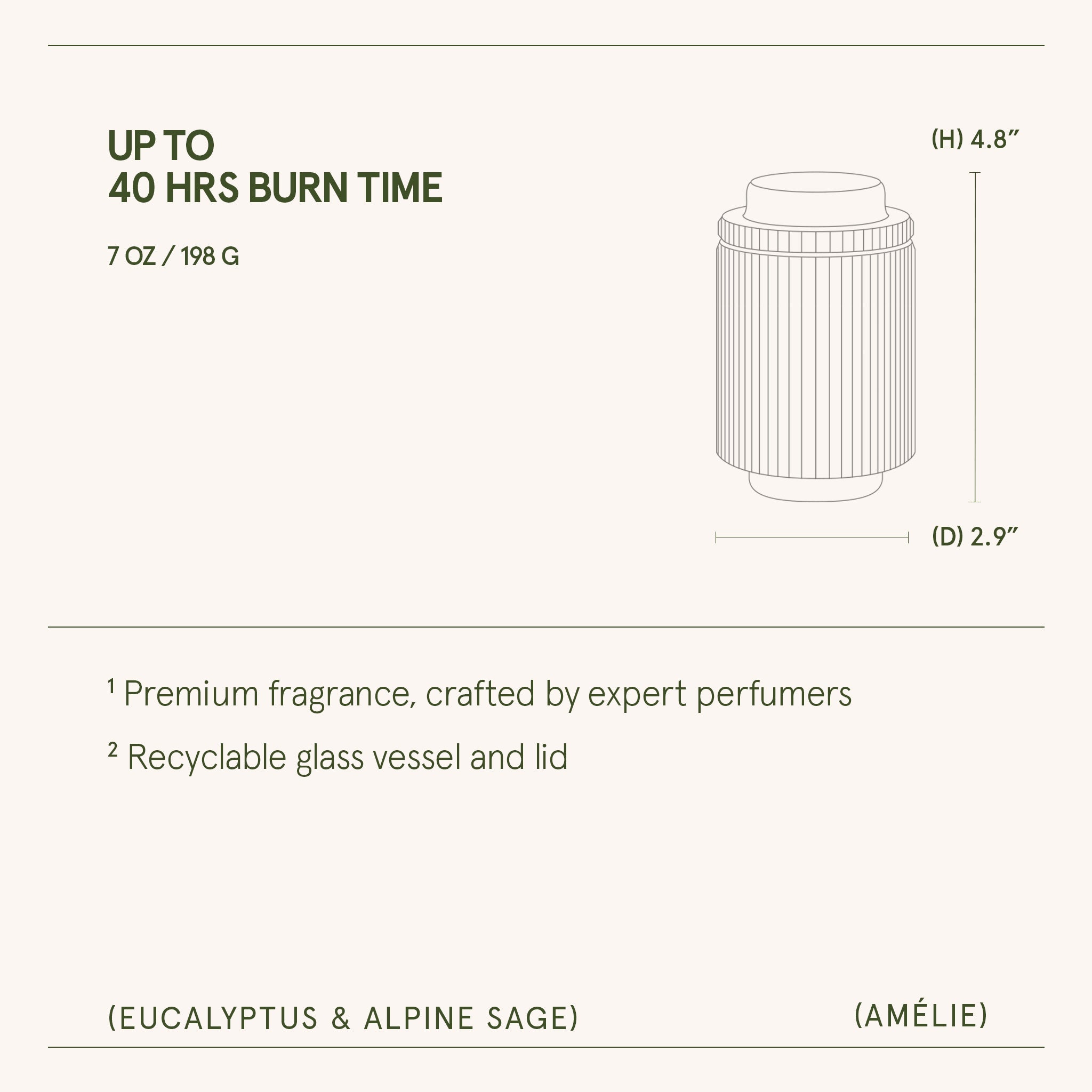 Amélie – Eucalyptus & Alpine Sage Candle