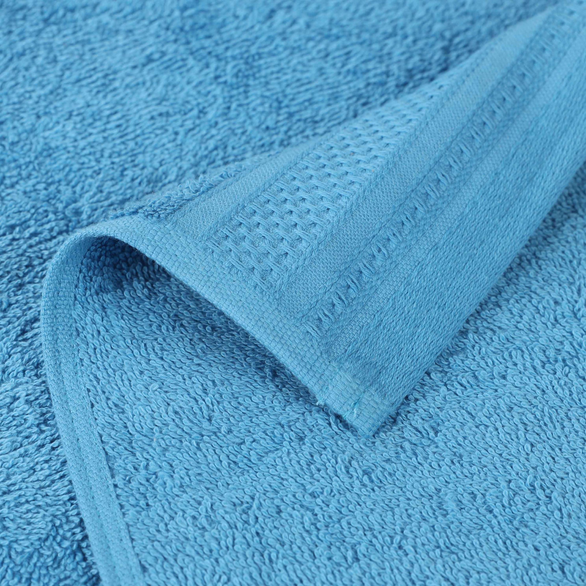 Honeycomb Textured Waffle Border Cotton Bath Towels, Set of 4 - Bath Towel by Superior Brand