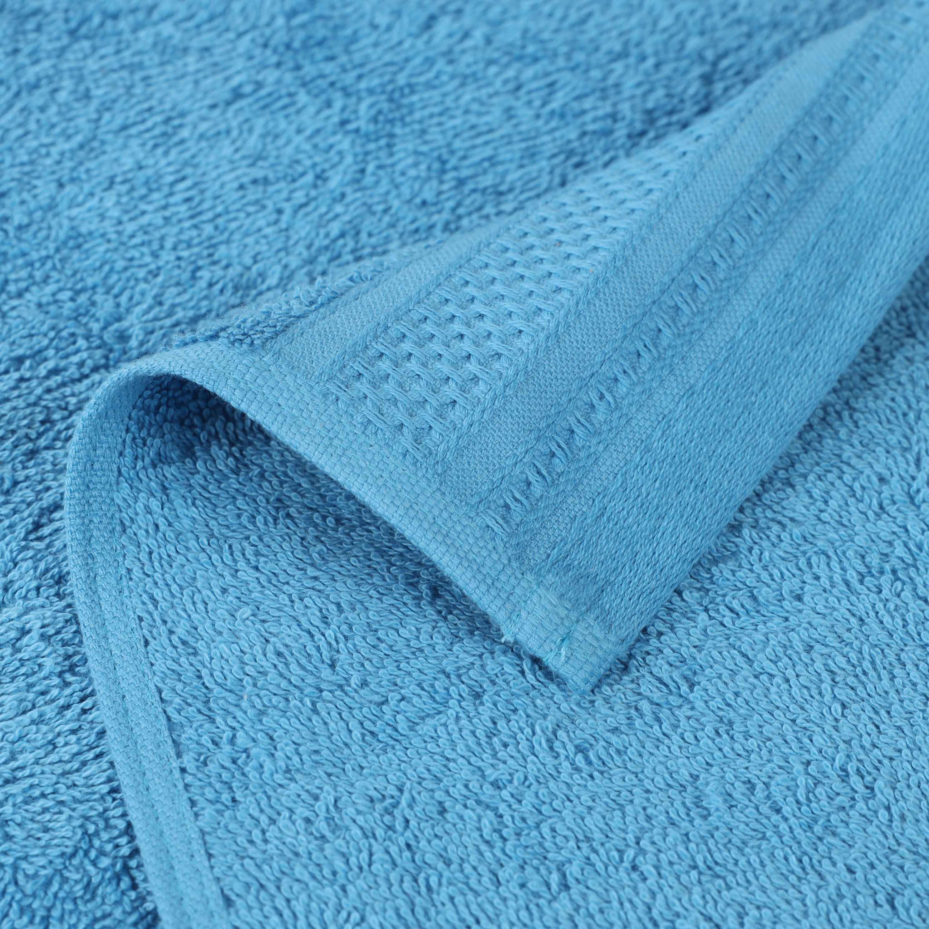 Honeycomb Textured Waffle Border Cotton Bath Towels, Set of 4 - Bath Towel by Superior Brand