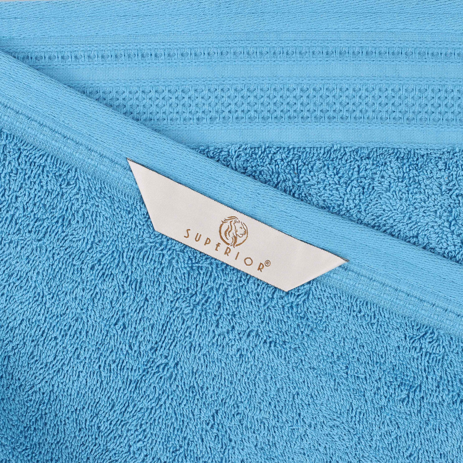 Honeycomb Textured Waffle Border Cotton Bath Towels, Set of 4 - Bath Towel by Superior Brand