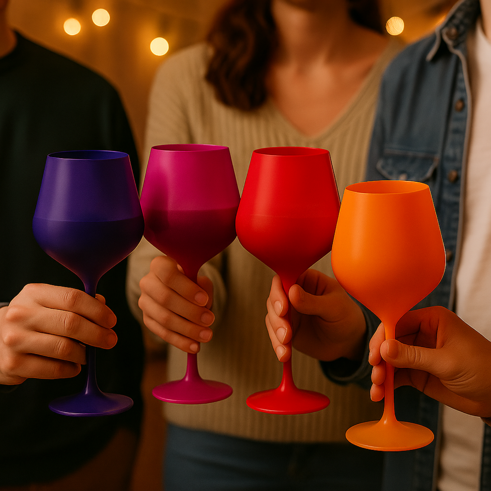 Southwest Sunset Large Colored Wine Glass| Set of 5 | 20 oz