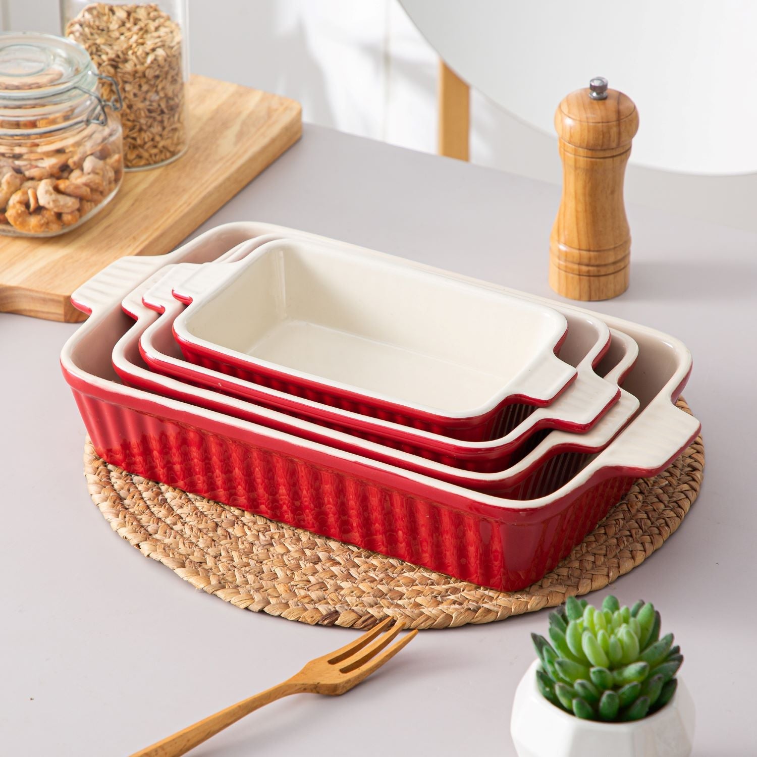 Red Bakeware Set of 4