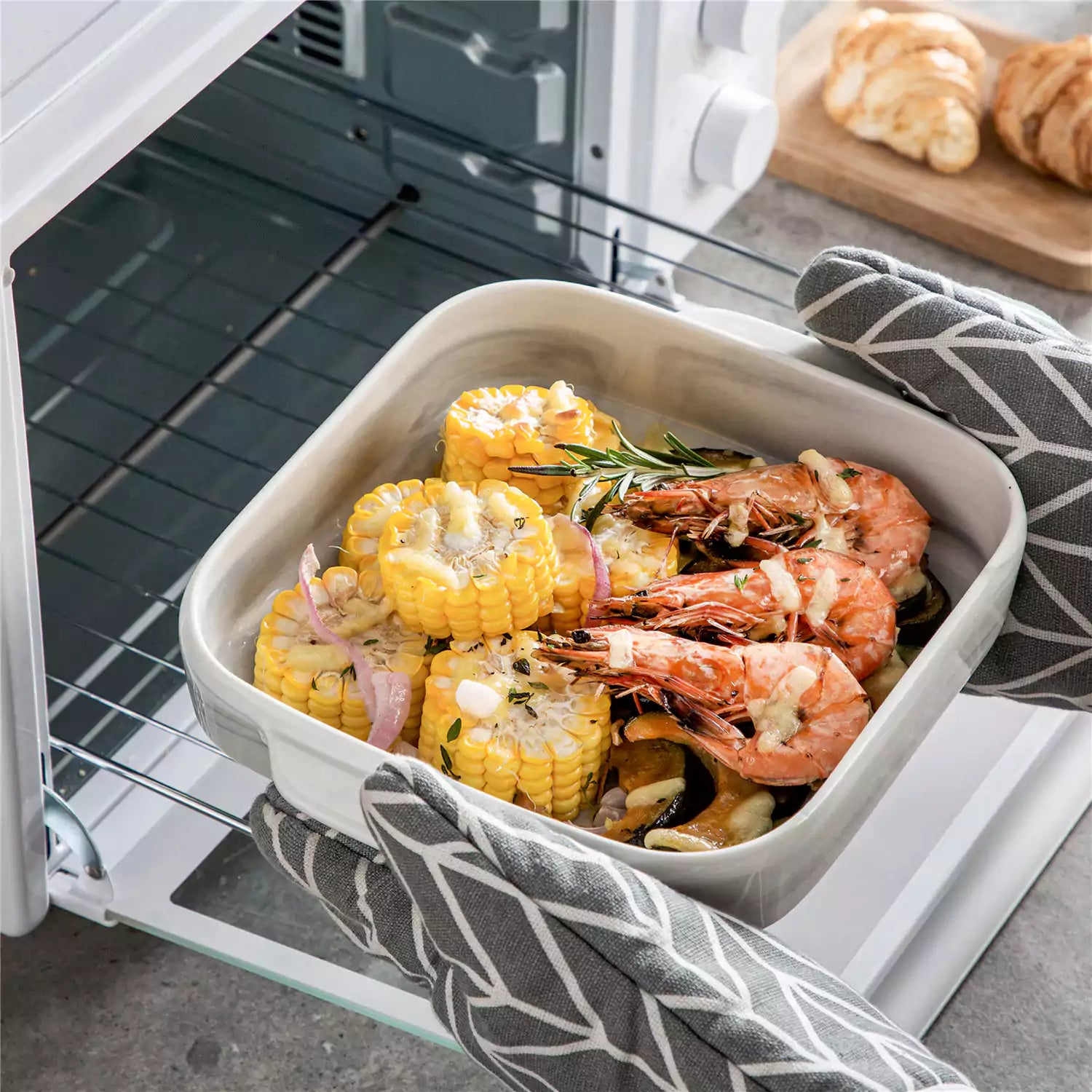 Marble Grey Rectangular Baking Dish for Casseroles