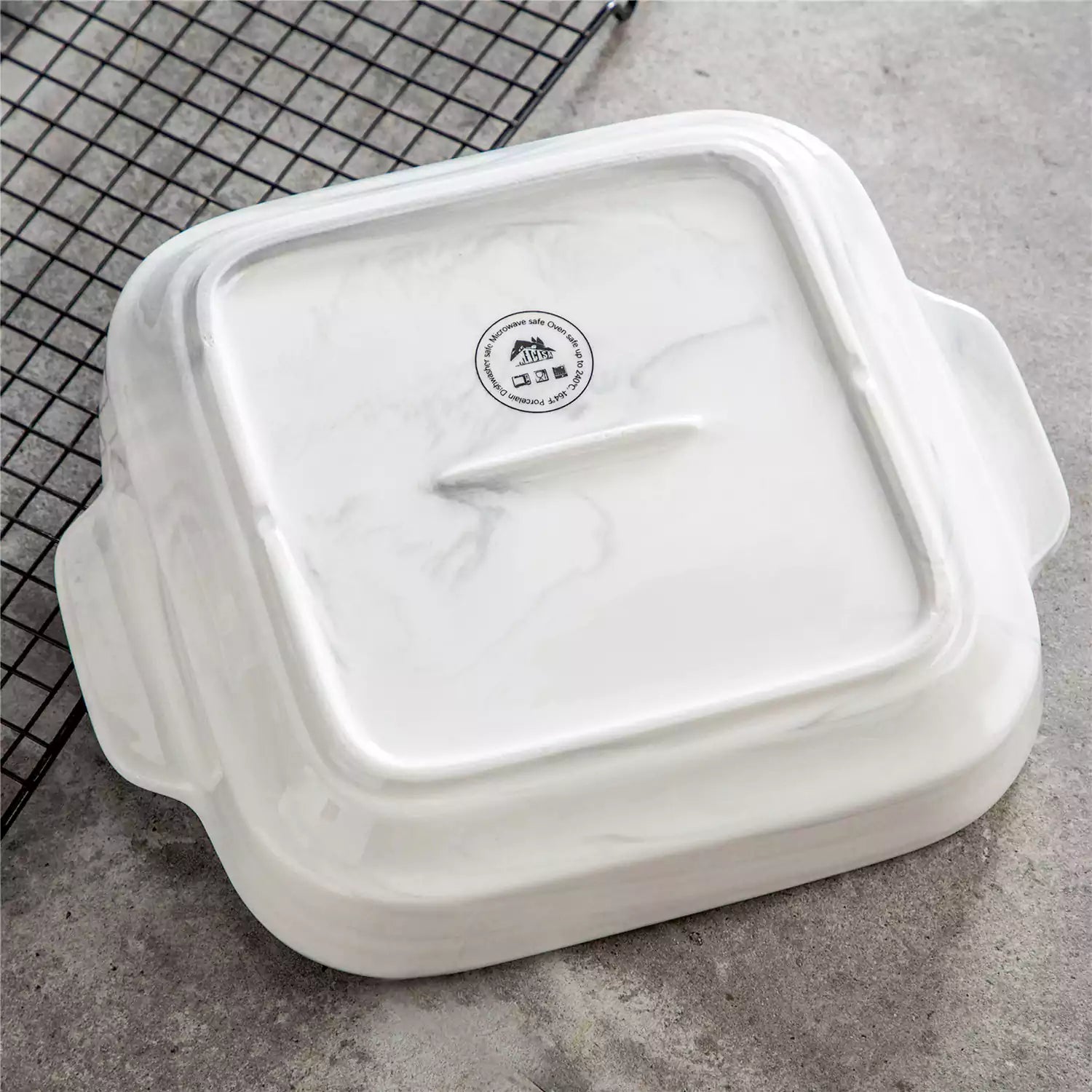 Marble Grey Rectangular Baking Dish for Casseroles