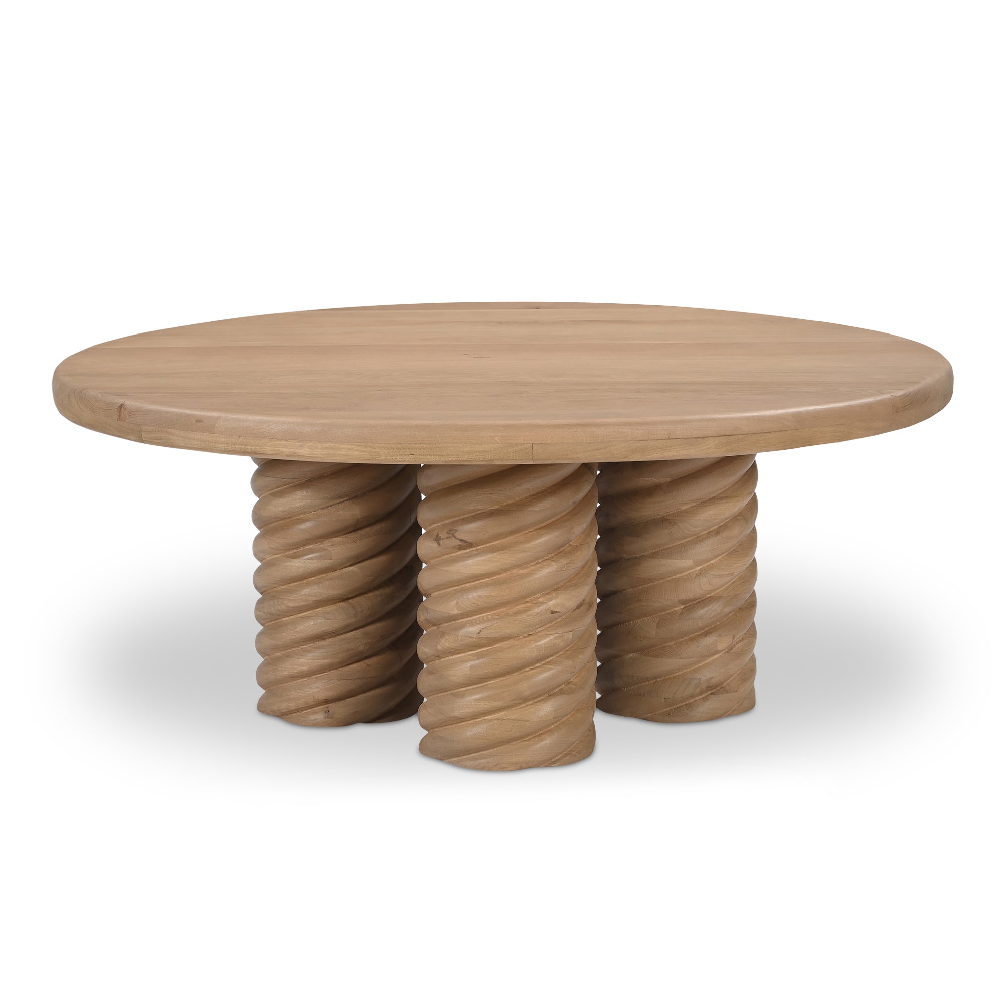 Treccia Round Coffee Table Oak - Moes Home