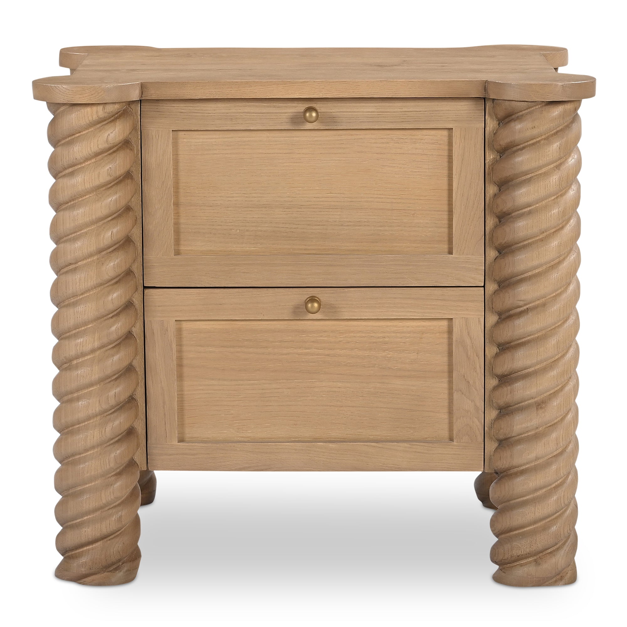 Treccia 2 Drawer Nightstand Oak - Moes Home