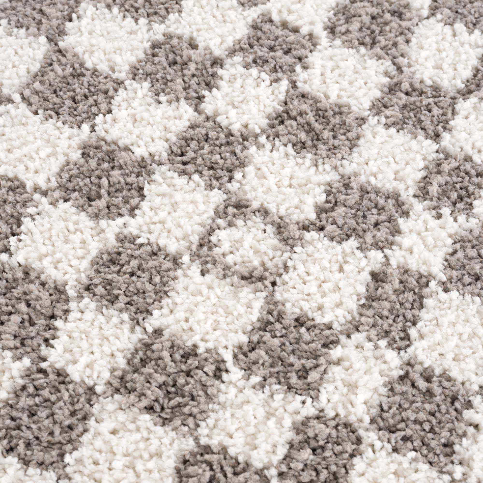 Kieu Taupe Checkered Plush Rug