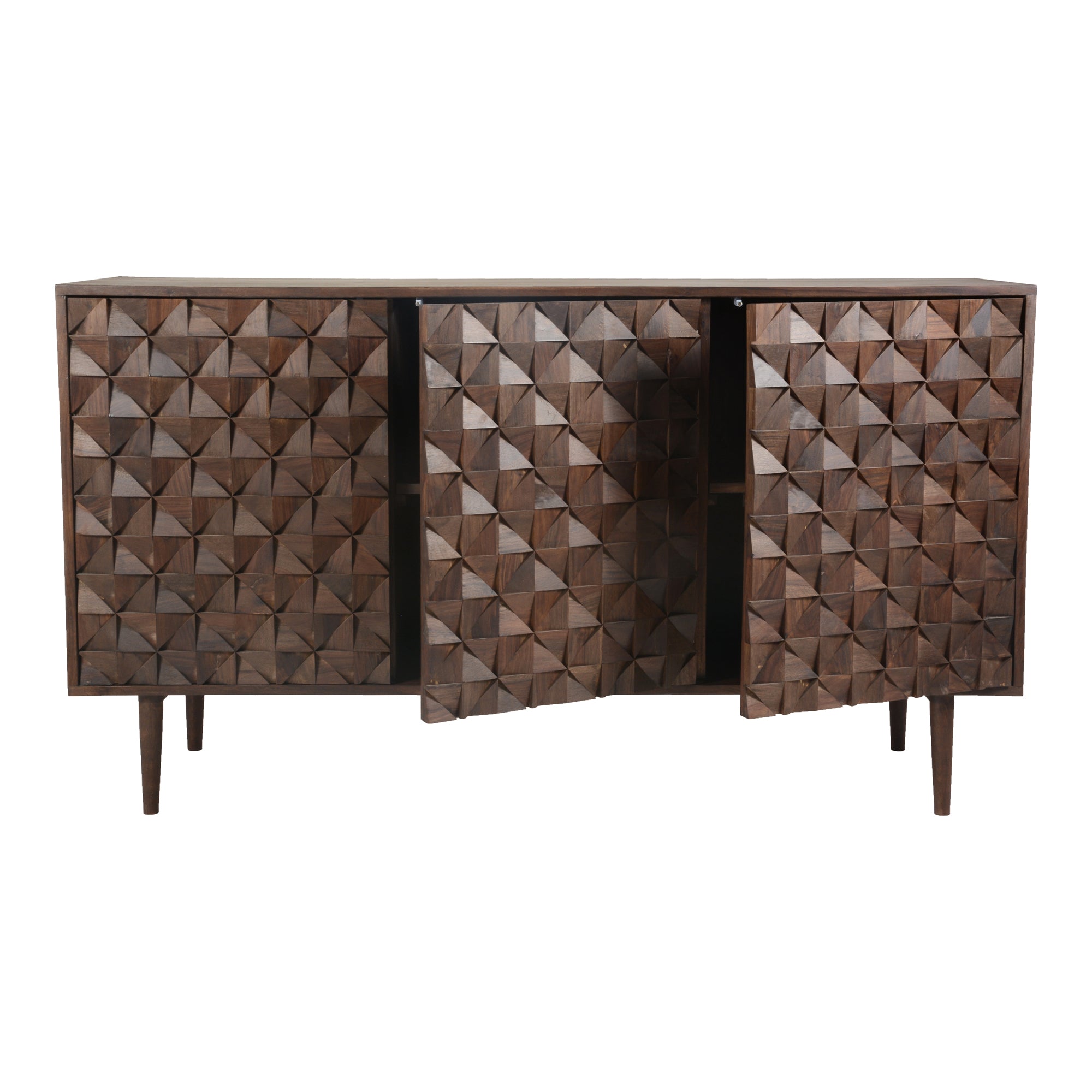 Pablo 3 Door Sideboard Dark Brown - Moes Home