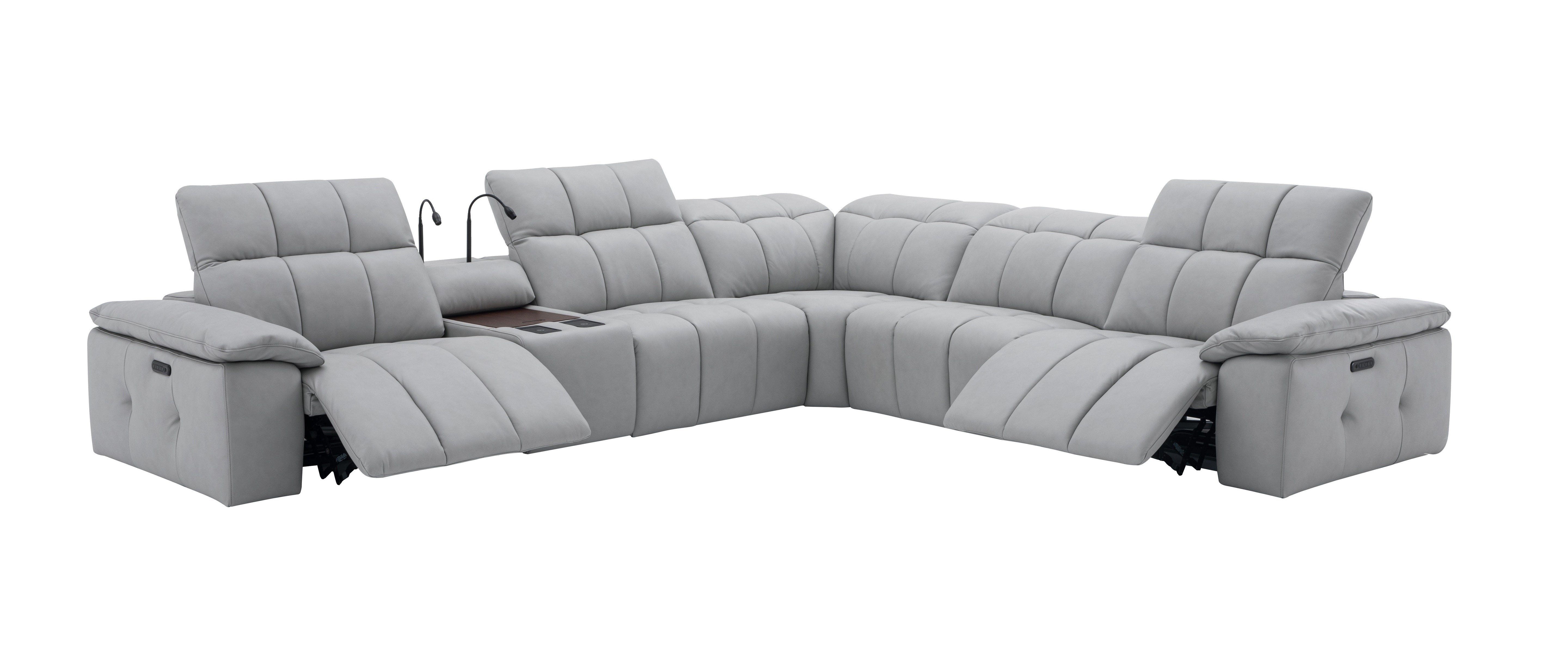 Beaumont Leather Reclining Sectional- J&M