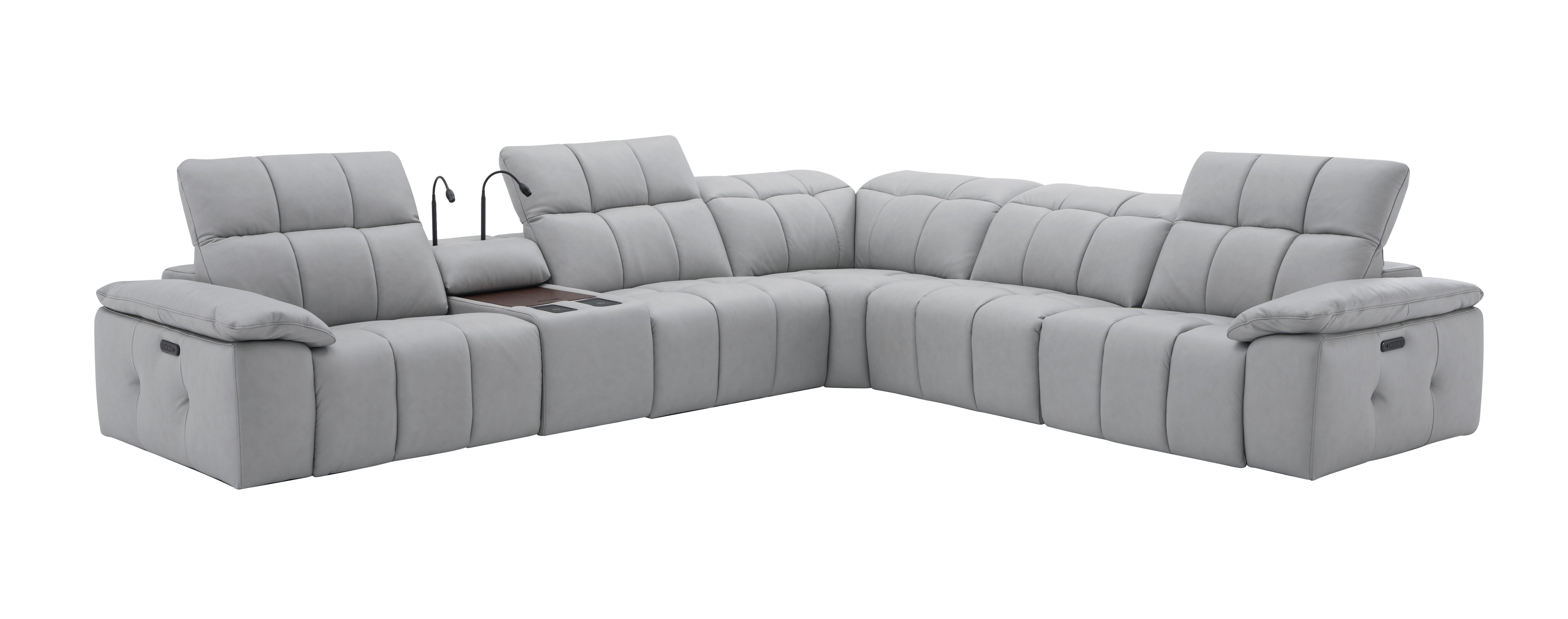 Beaumont Leather Reclining Sectional- J&M