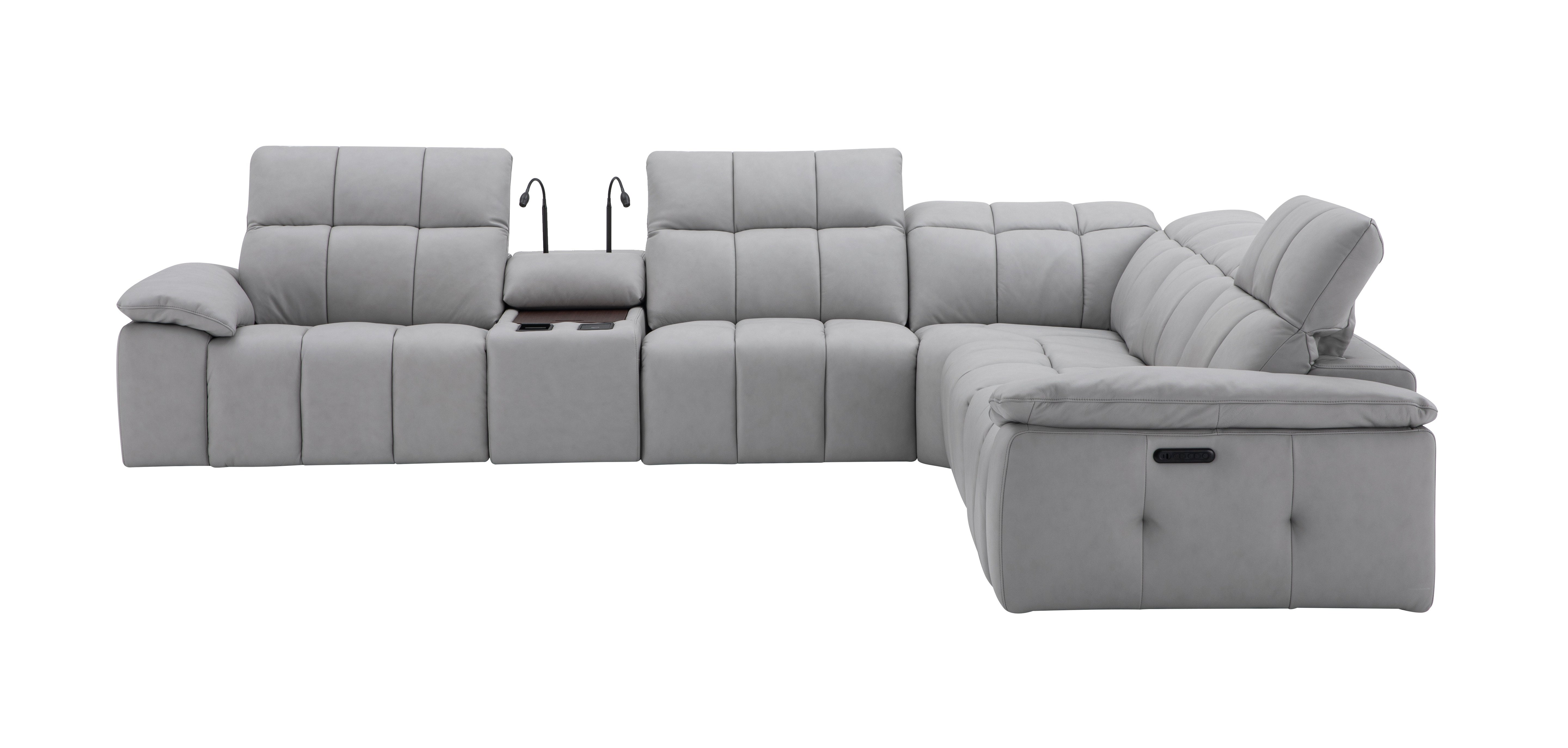 Beaumont Leather Reclining Sectional- J&M