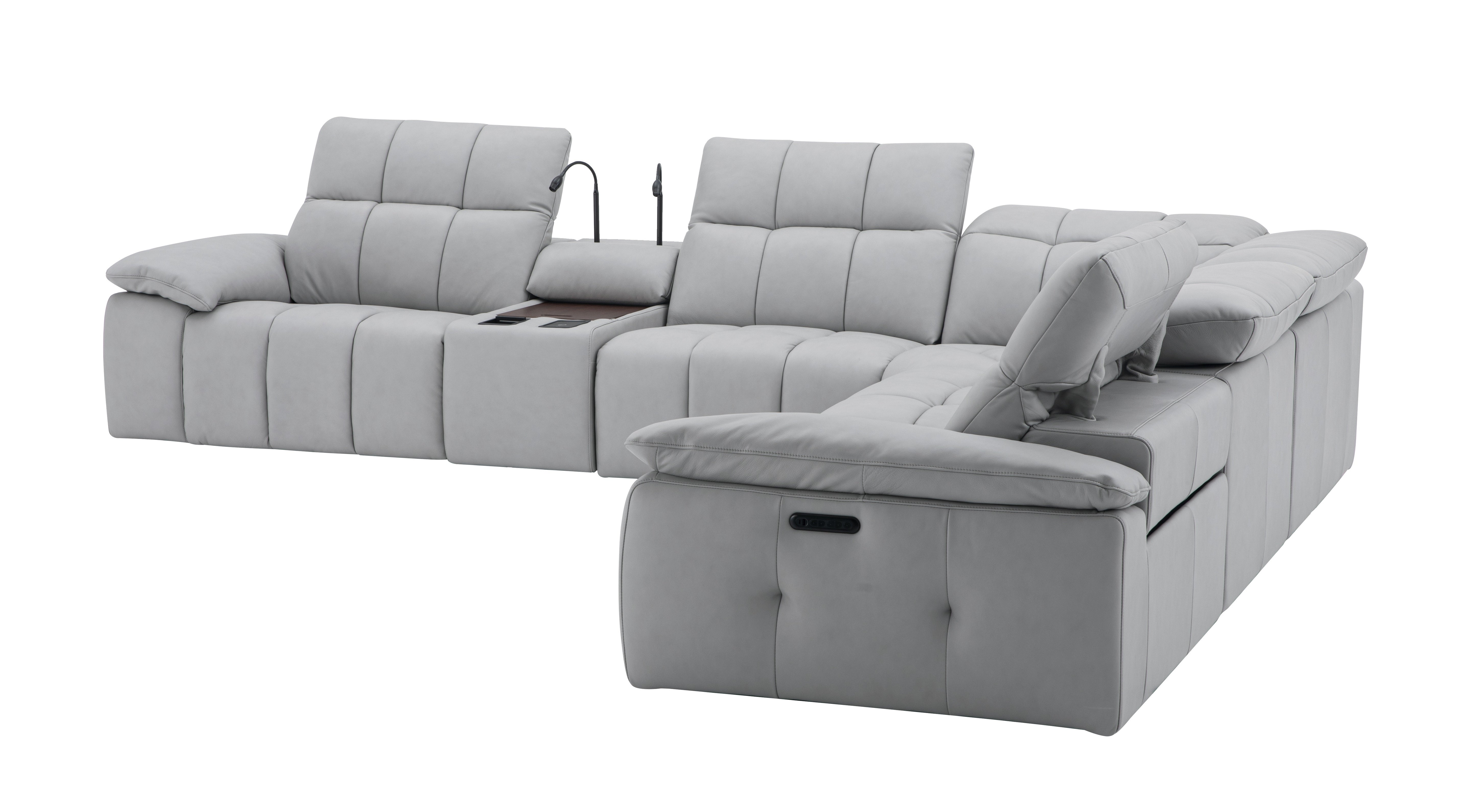 Beaumont Leather Reclining Sectional- J&M
