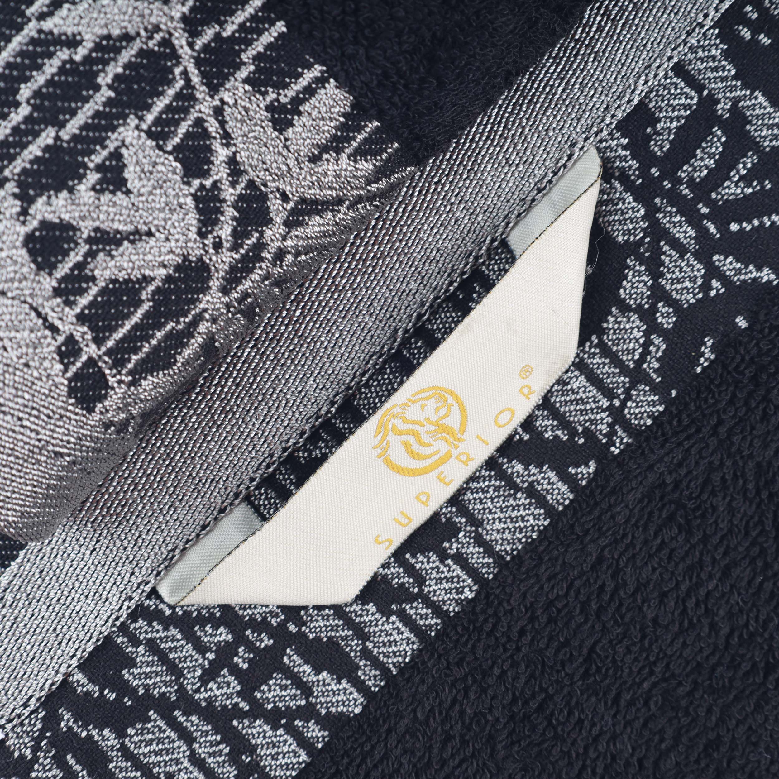 Cotton Floral Jacquard Border Bath Towel Set of 4 - Bath Towel by Superior Brand