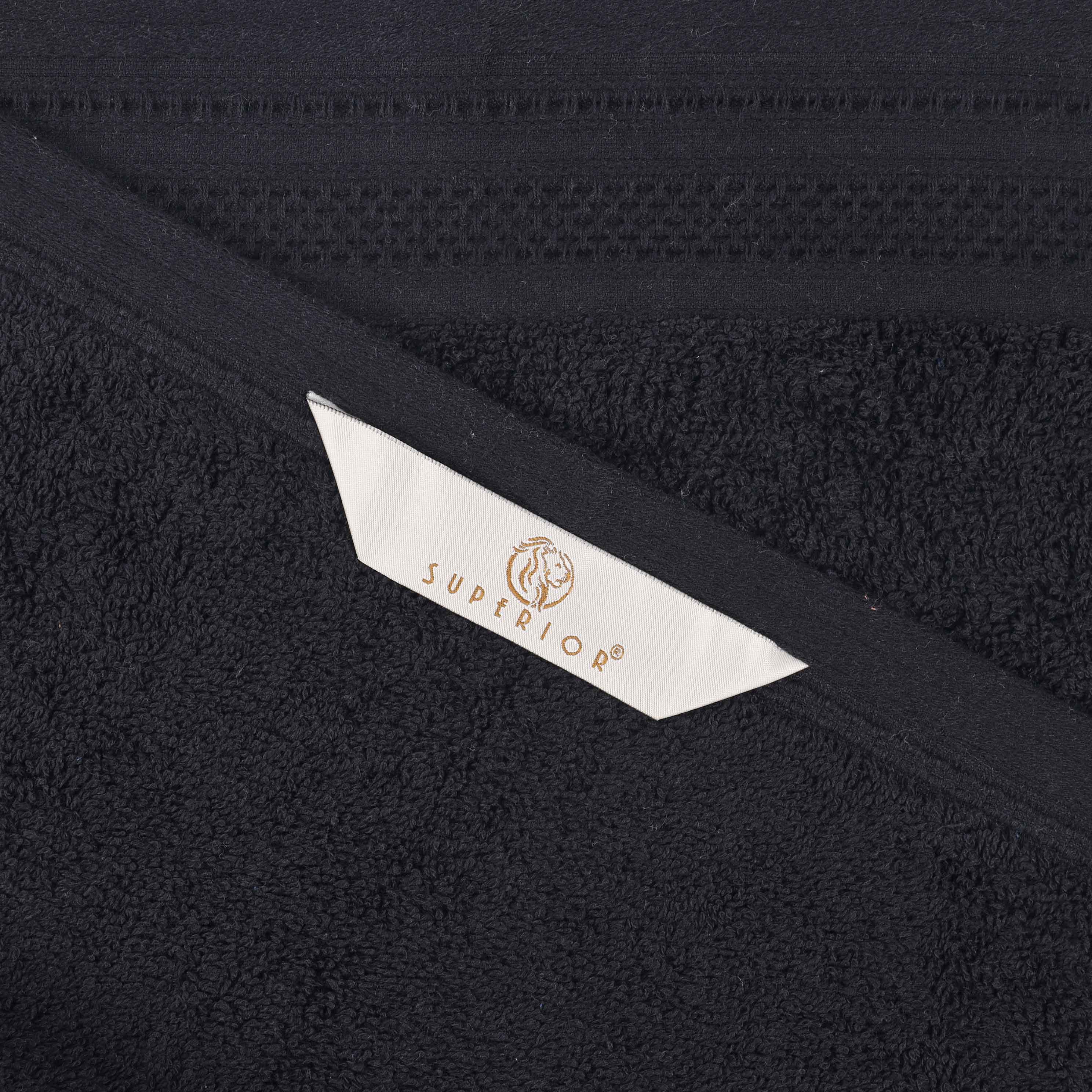 Honeycomb Textured Waffle Border Cotton Bath Towels, Set of 4 - Bath Towel by Superior Brand