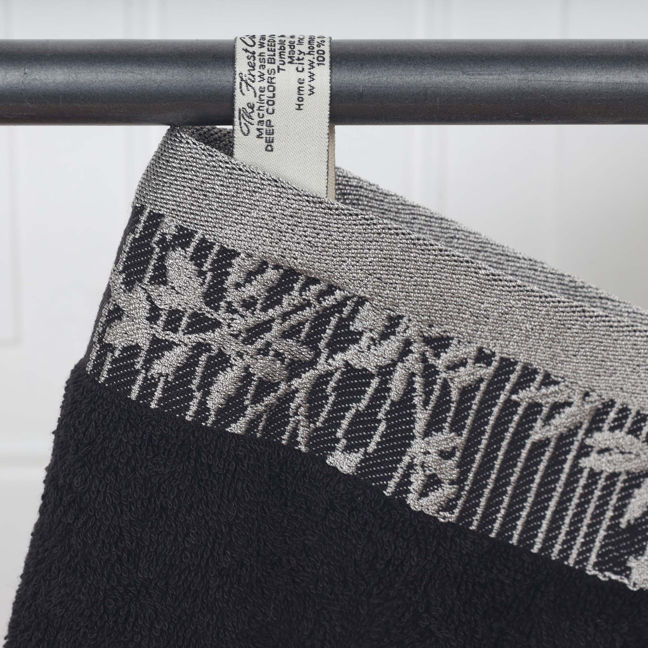 Cotton Floral Jacquard Border Bath Towel Set of 4 - Bath Towel by Superior Brand