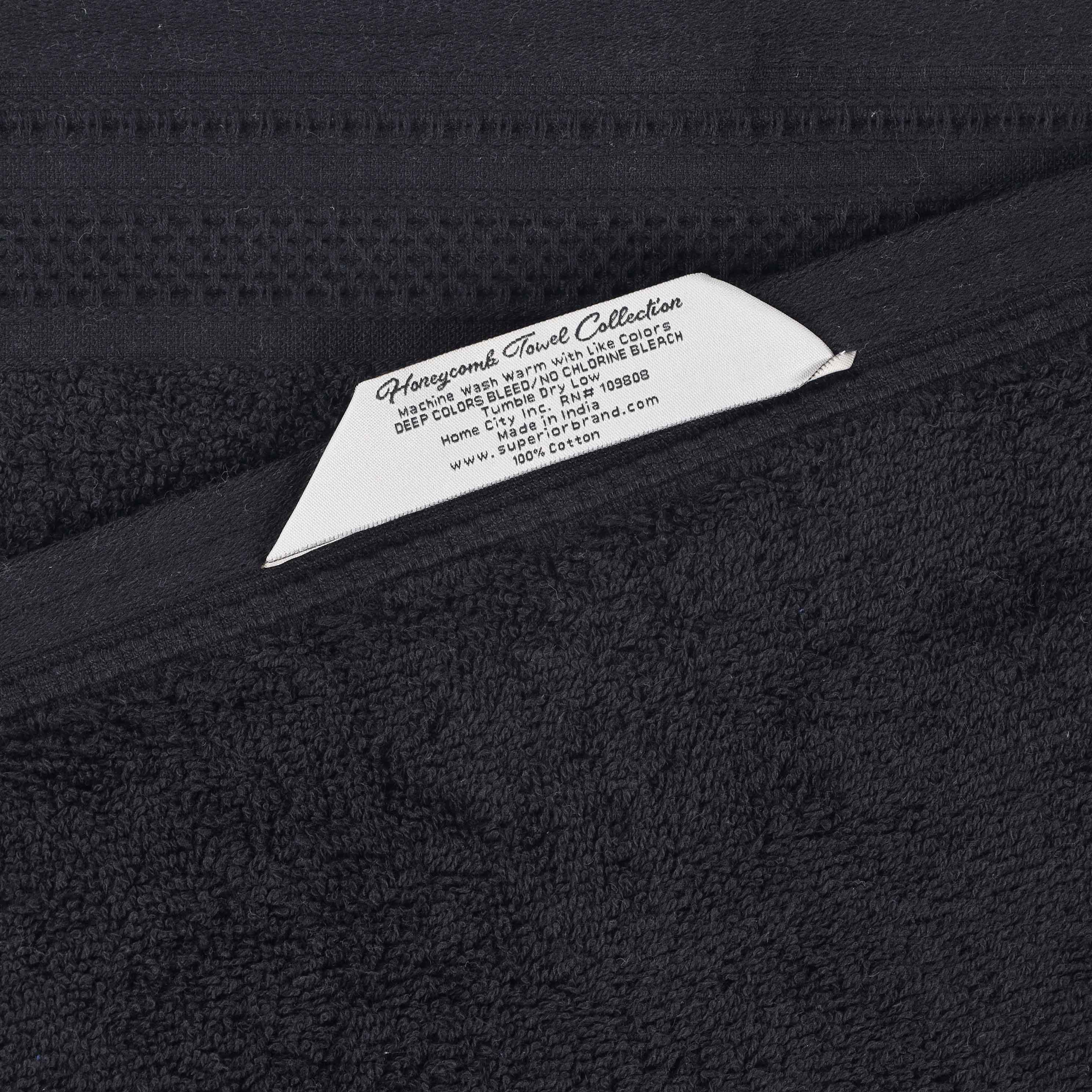 Honeycomb Textured Waffle Border Cotton Bath Towels, Set of 4 - Bath Towel by Superior Brand