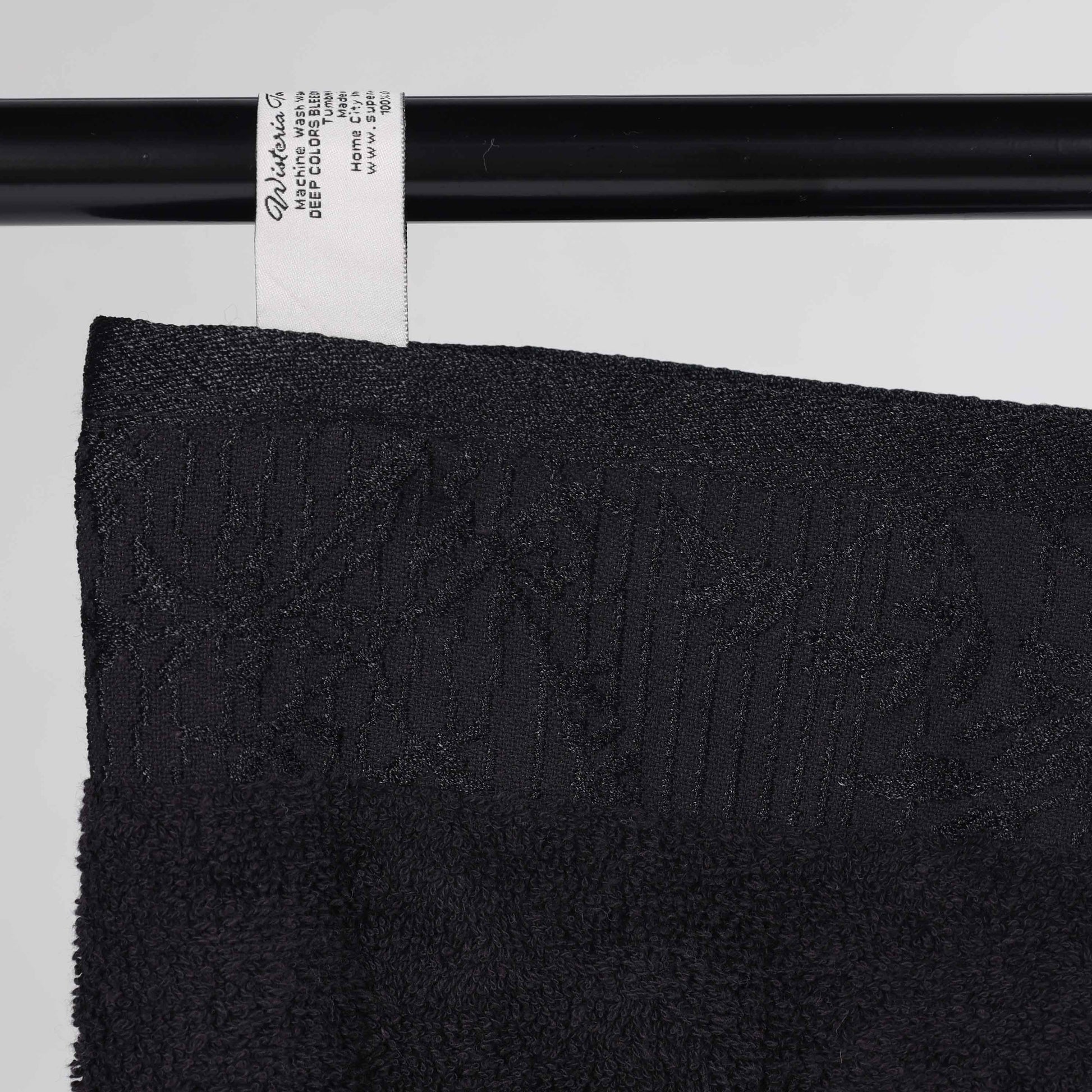 Cotton Floral Jacquard Border Bath Towel Set of 4 - Bath Towel by Superior Brand