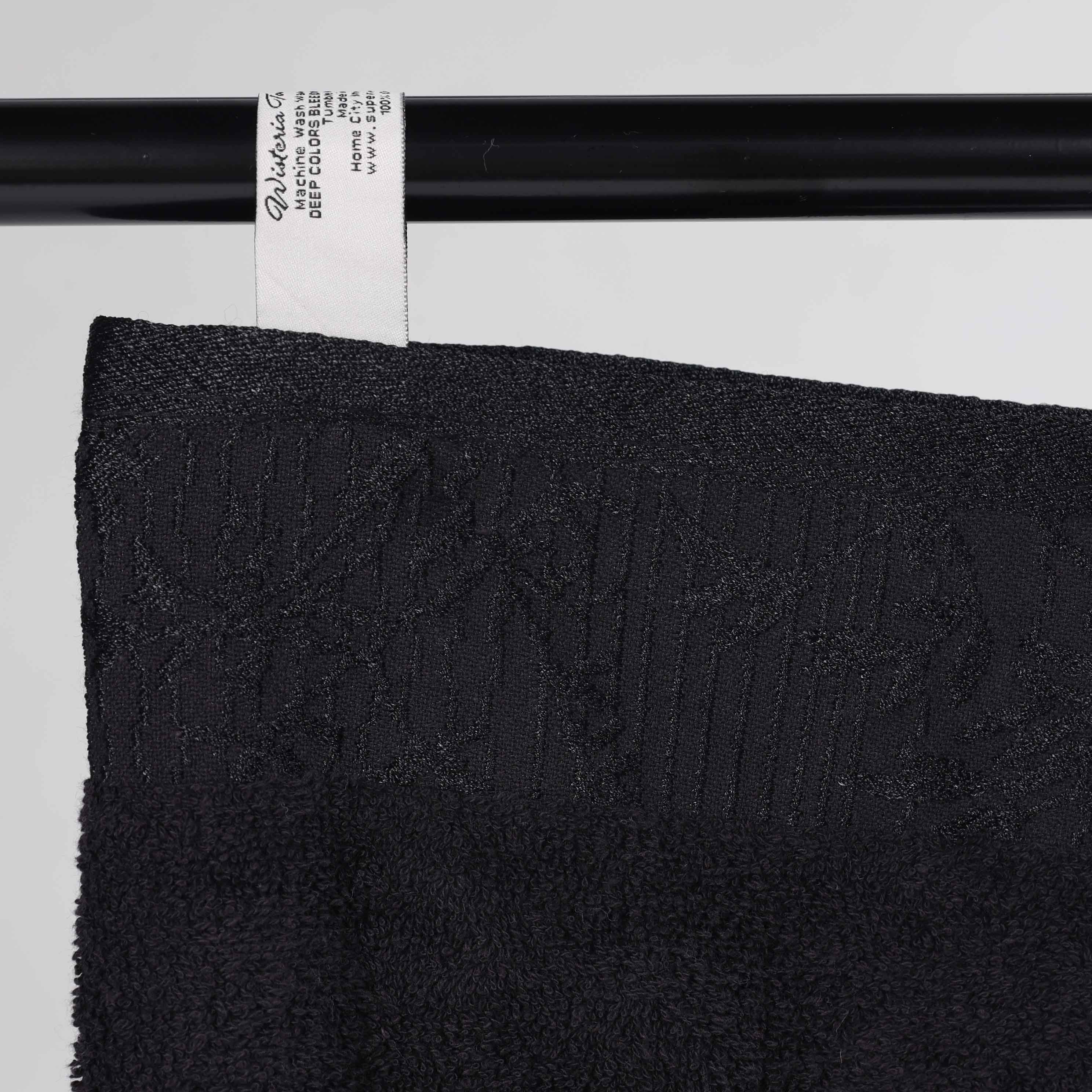 Cotton Floral Jacquard Border Bath Towel Set of 4 - Bath Towel by Superior Brand