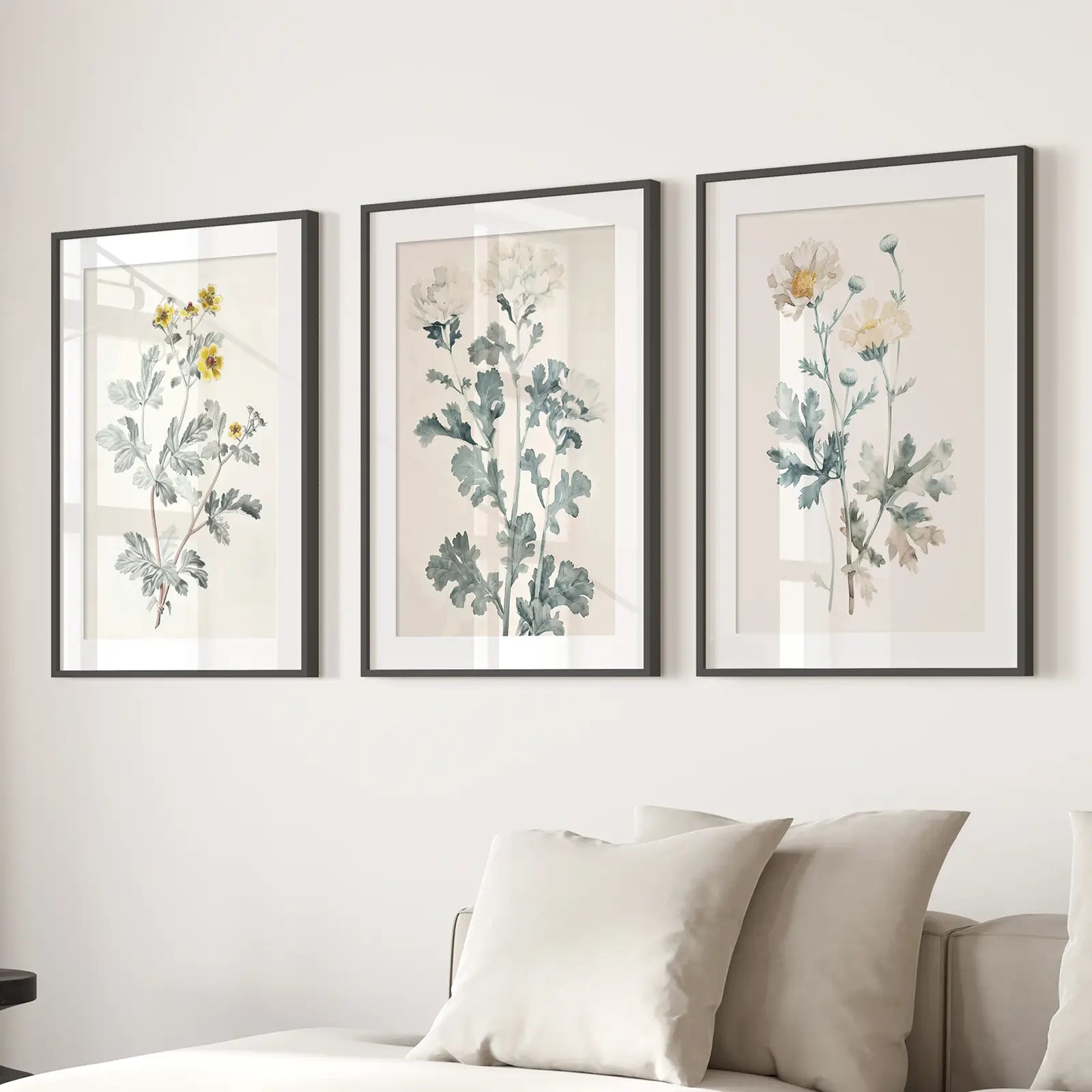 Meadow Flower Watercolor Wall Art Poster Set