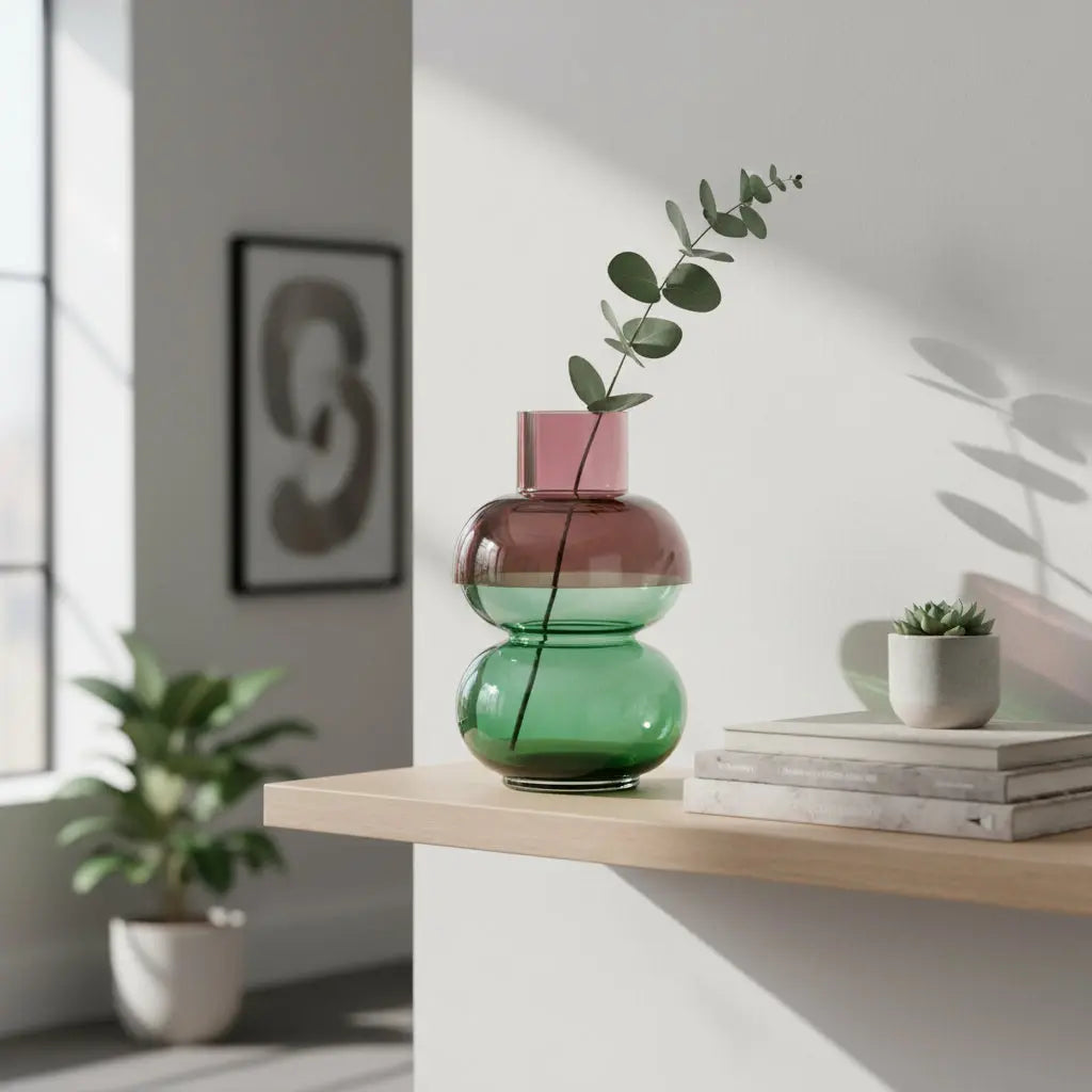 Bubble Large Pink & Green Vase