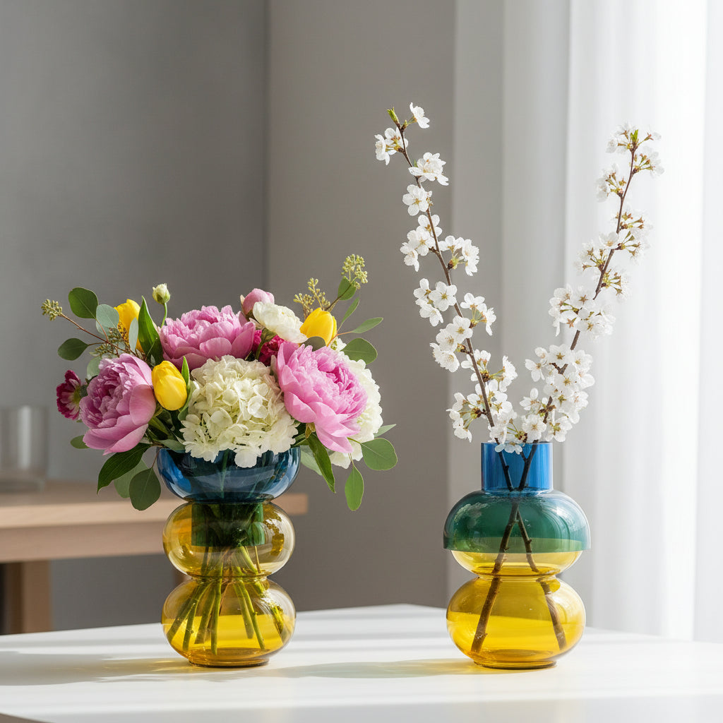 Bubble XL Blue & Yellow Vase