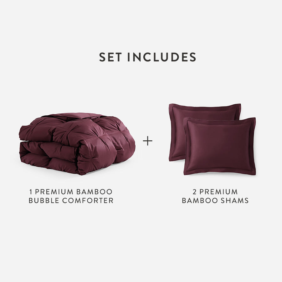 Premium Bamboo Bubble Comforter Bundle