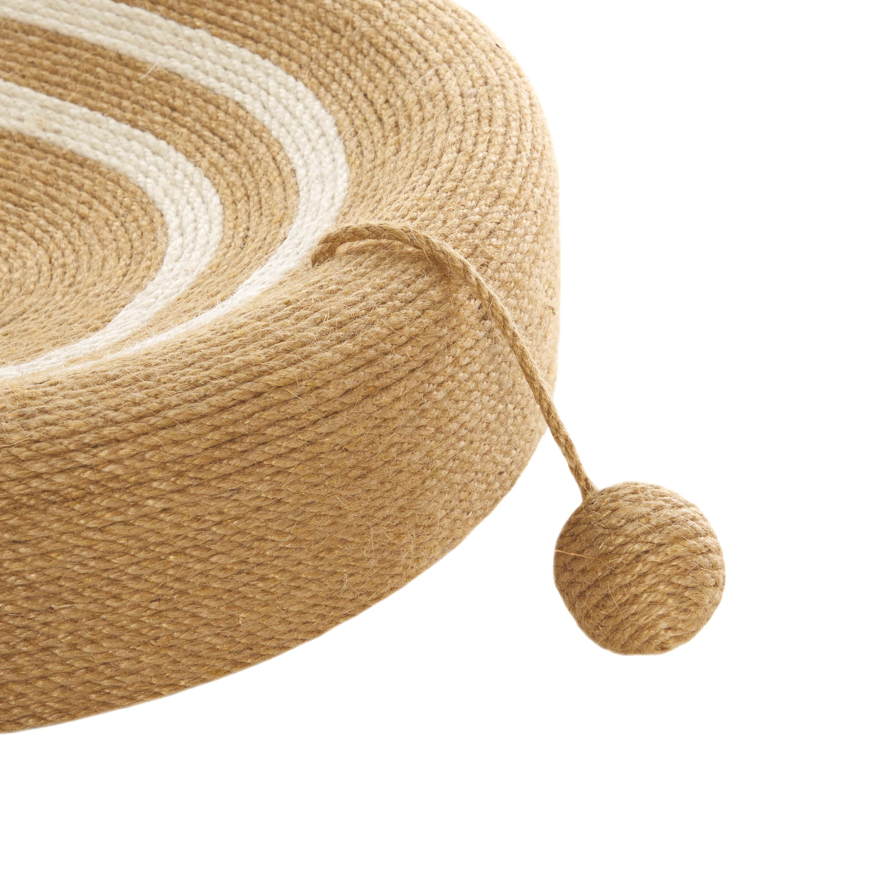 CAT SCRATCH TOY 100 JUTE BED OVAL NATURAL IVORY W16'' x L24'' x H4''