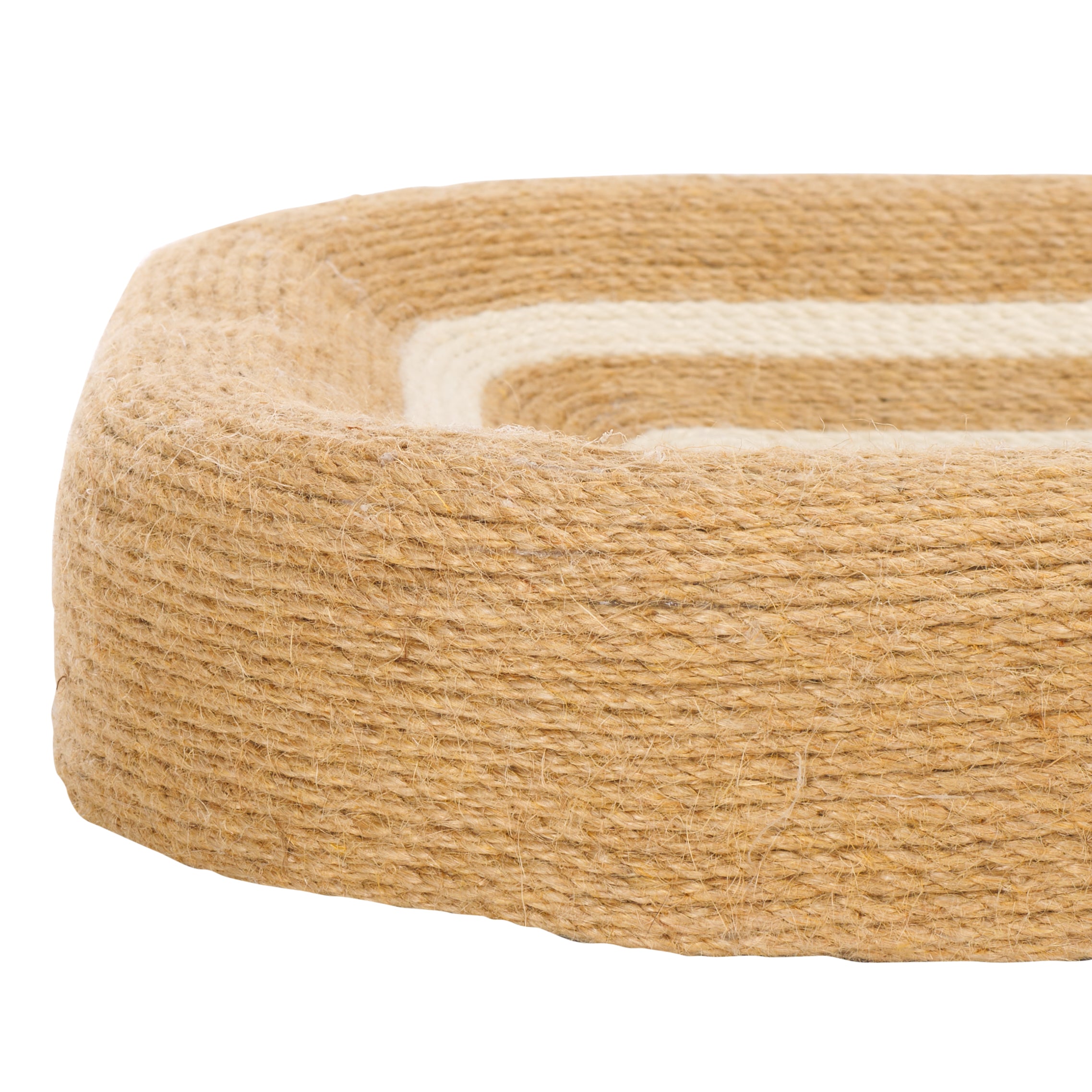 CAT SCRATCH TOY 100 JUTE BED SQUARE NATURAL IVORY W16'' x L24'' x H4''