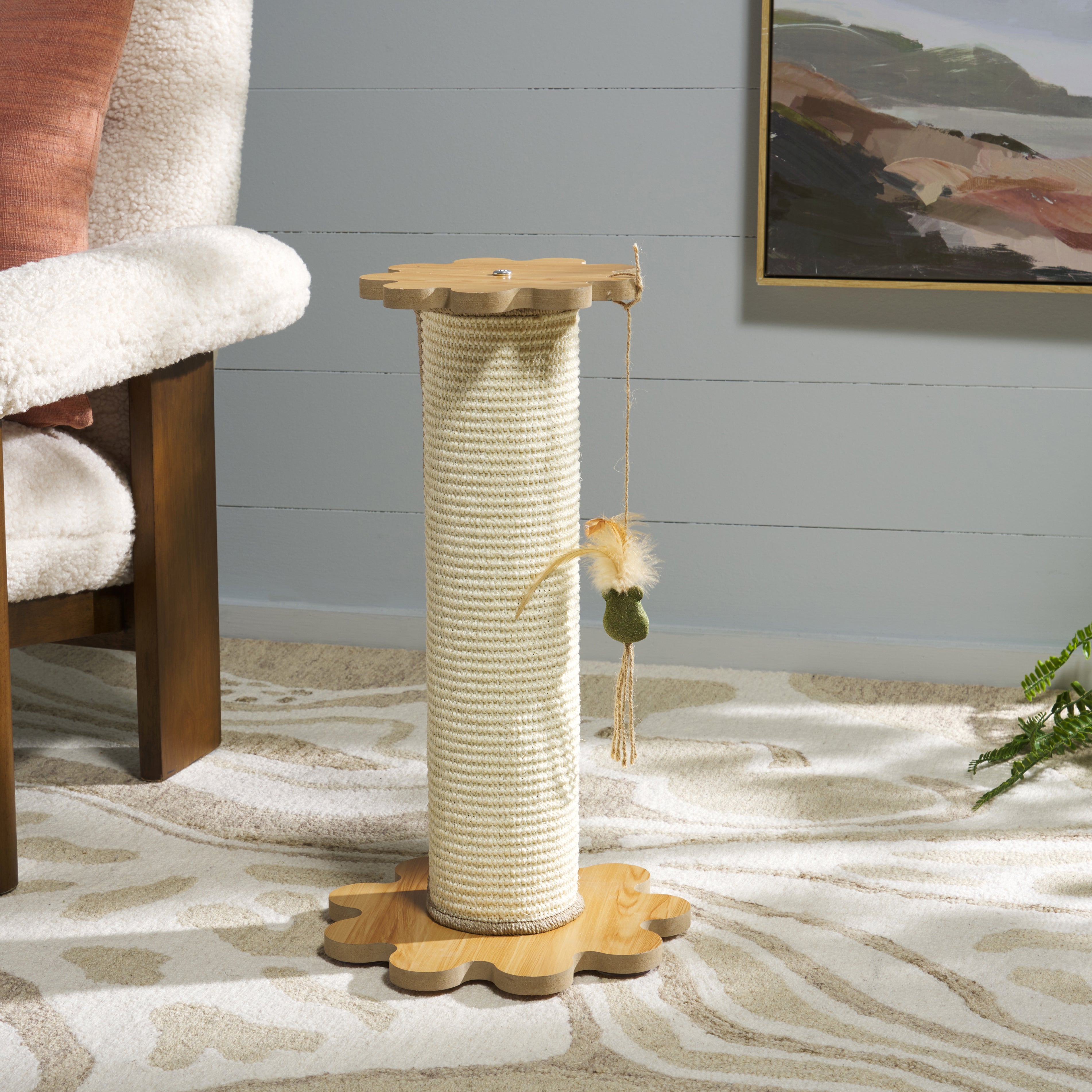 CAT SCRATCH TOY 561 SISAL NATURAL IVORY / W12" X L12'' X H21"