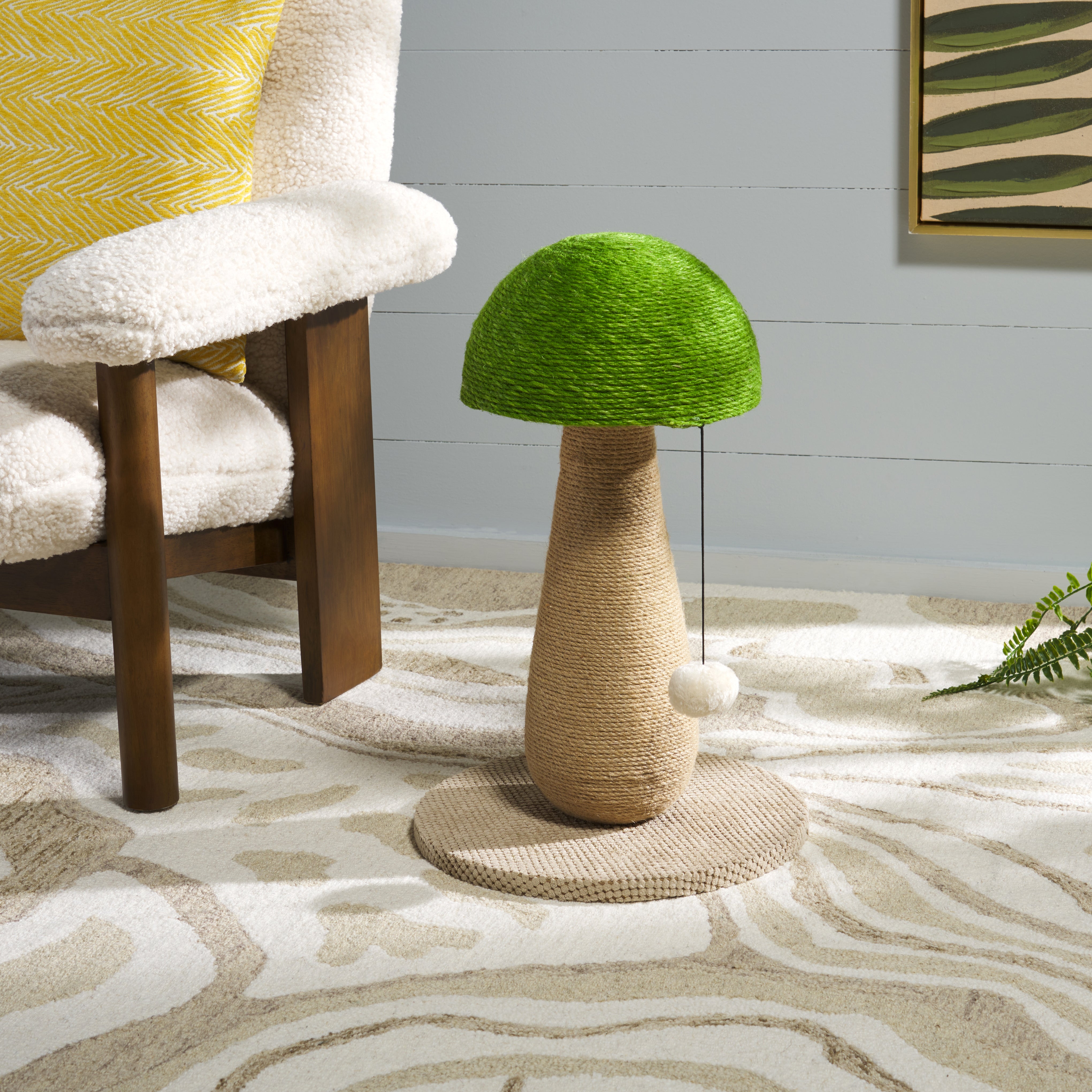 CAT SCRATCH TOY 900 JUTE TREE POST NATURAL GREEN W14" x L14" x H21"