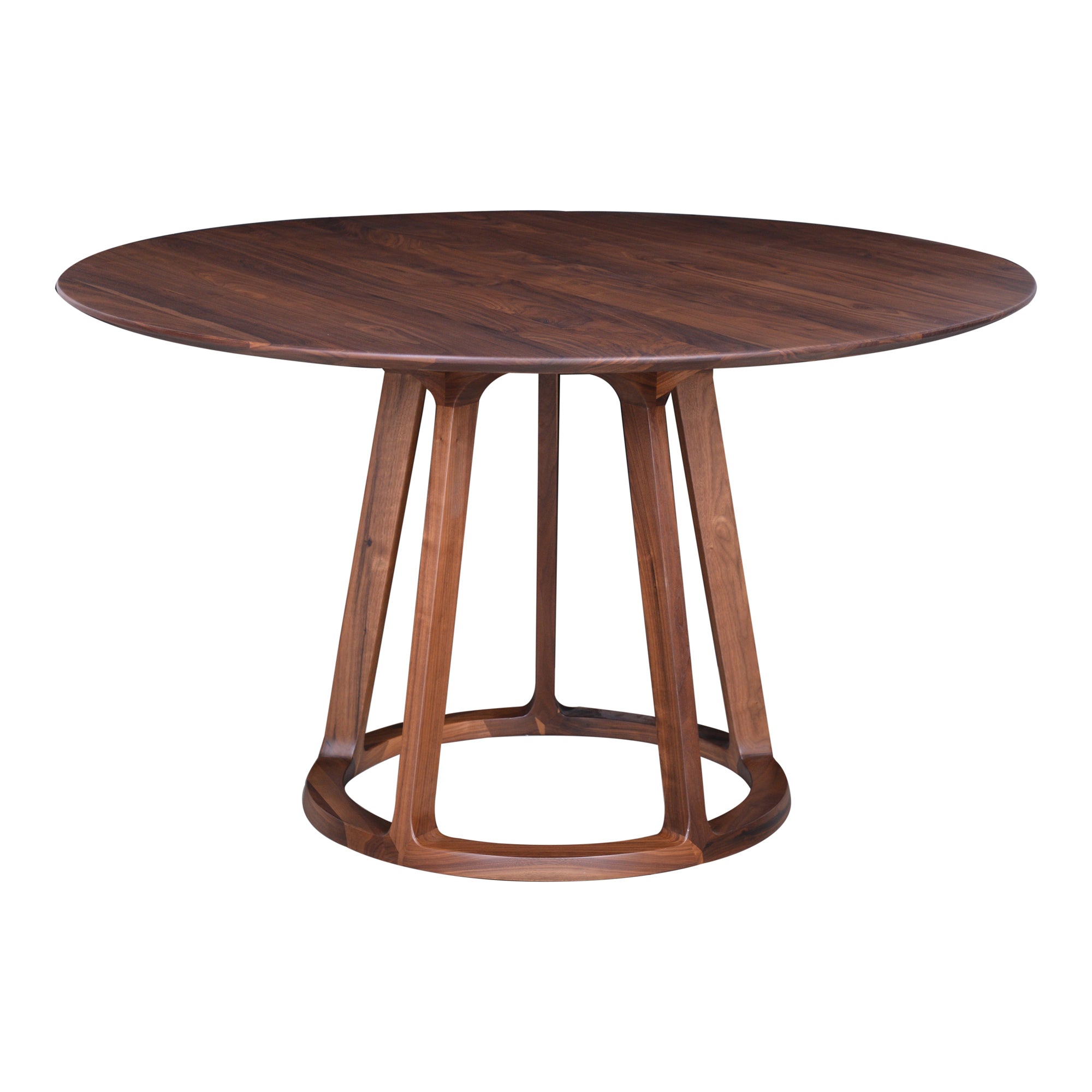 Aldo Round Dining Table Walnut - Moes Home