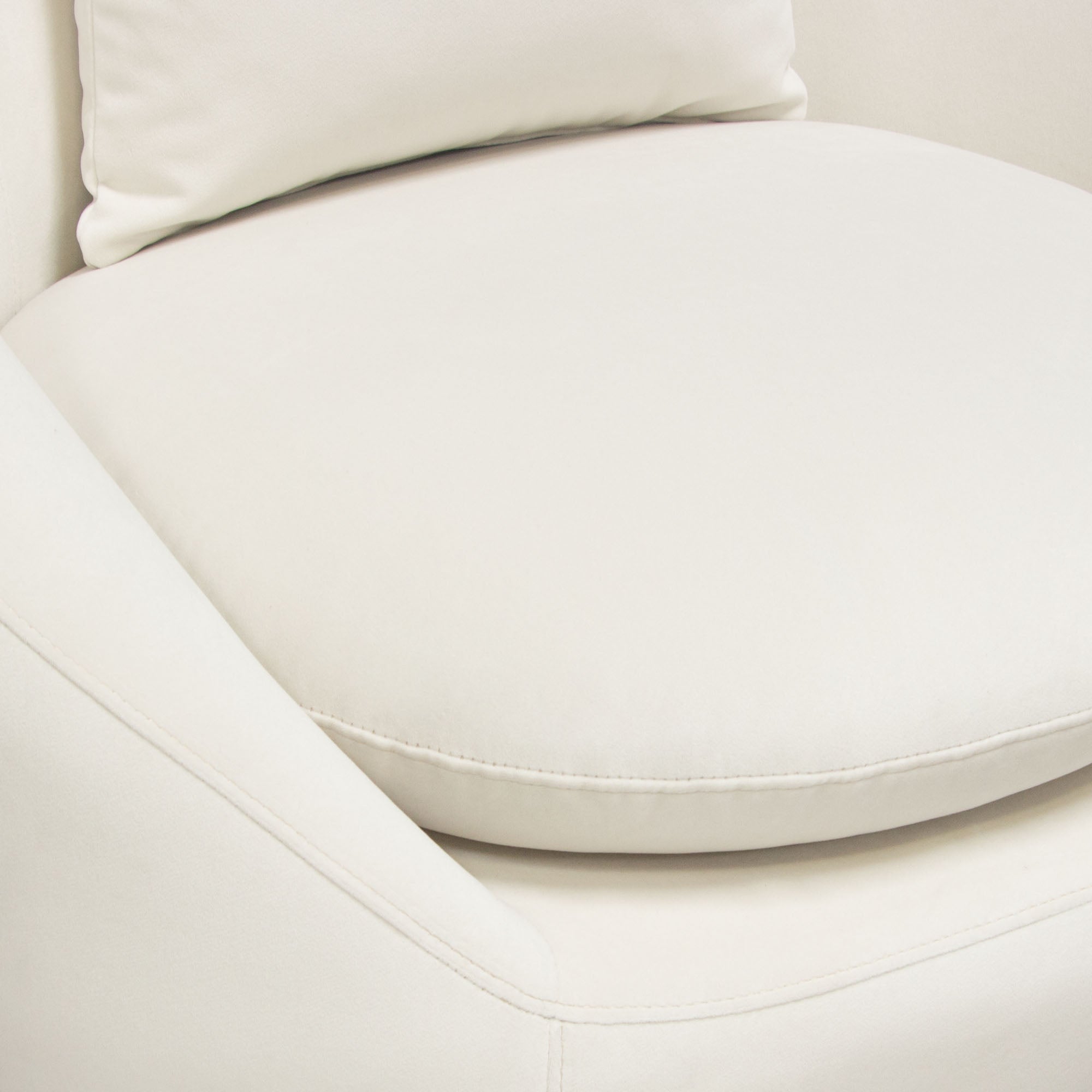 Celine Swivel Accent Chair in Light Cream Velvet w/ Brushed Gold Accent Band by Diamond Sofa