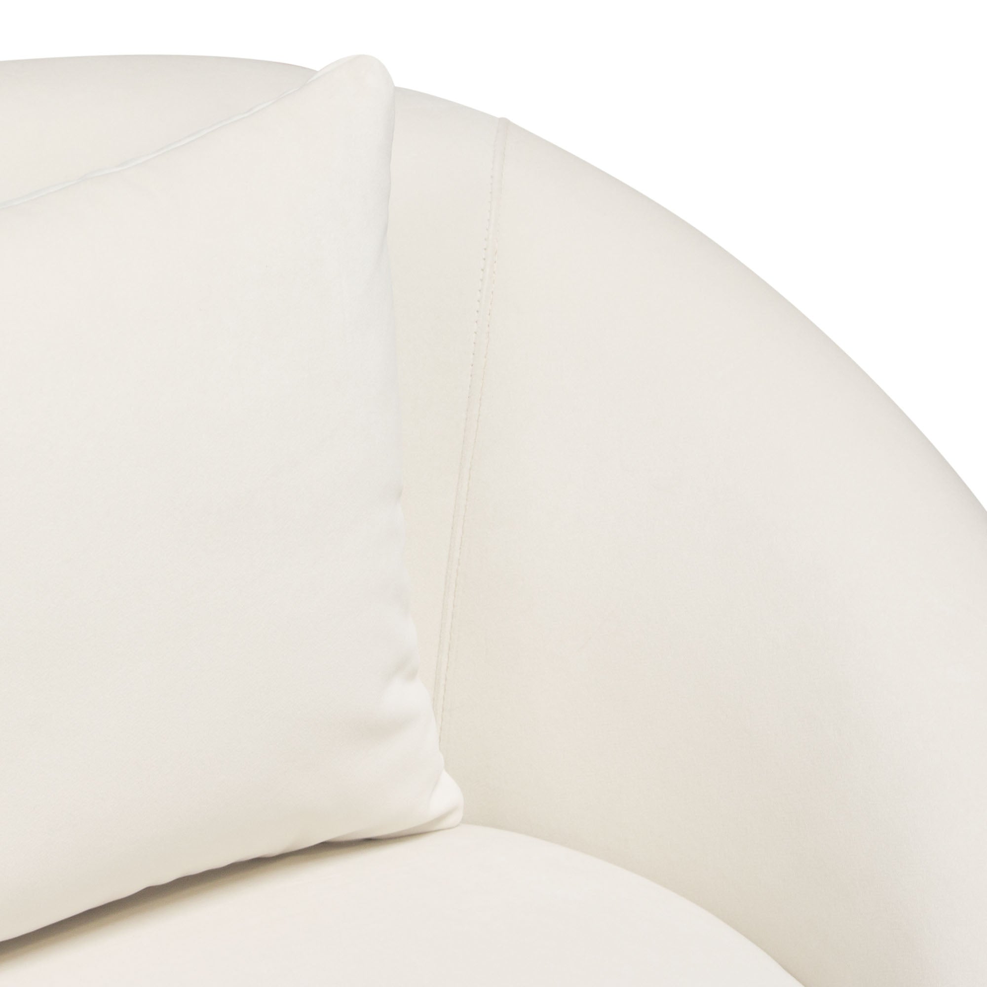 Celine Swivel Accent Chair in Light Cream Velvet w/ Brushed Gold Accent Band by Diamond Sofa