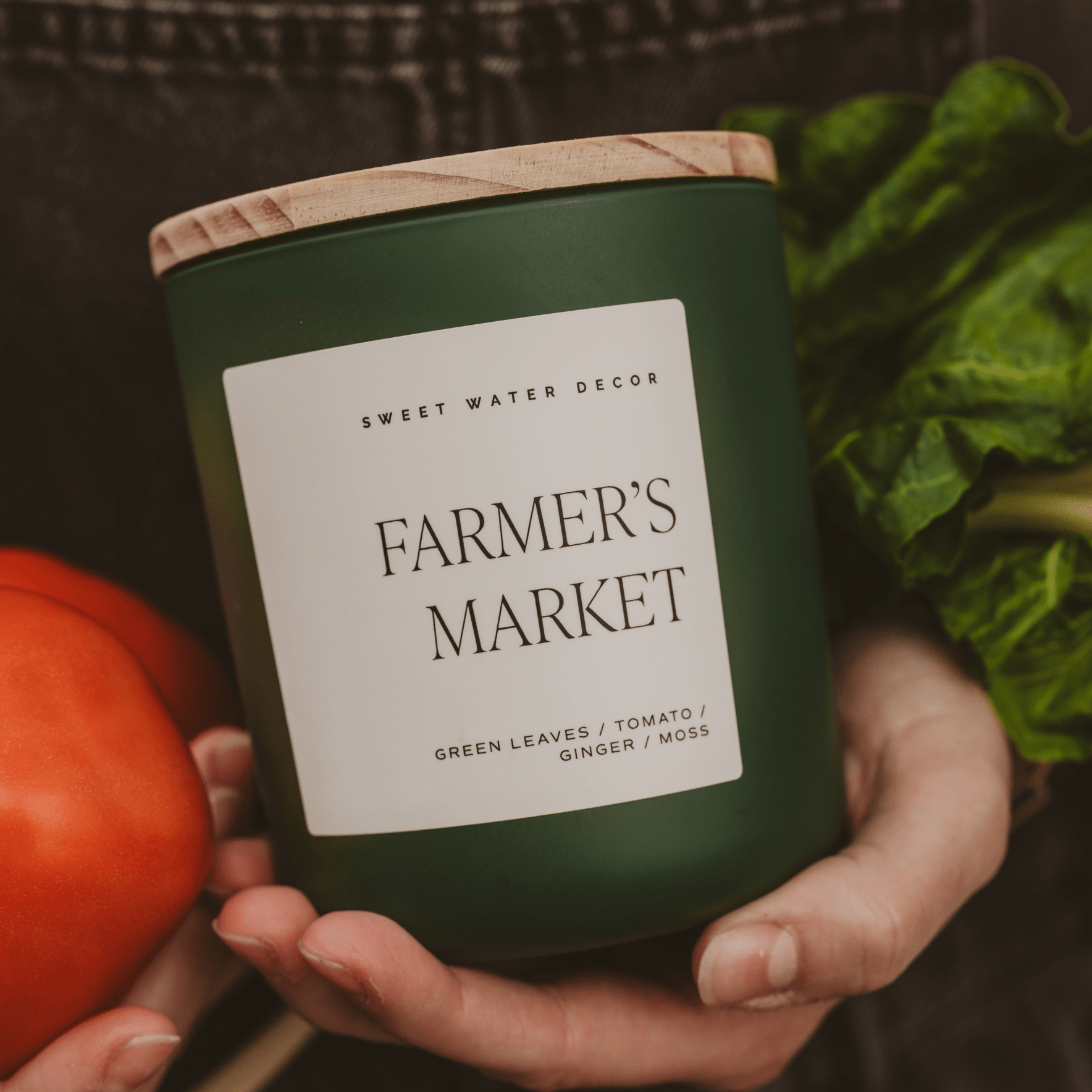 Farmers Market Soy Candle - Green Matte Jar - 15 oz