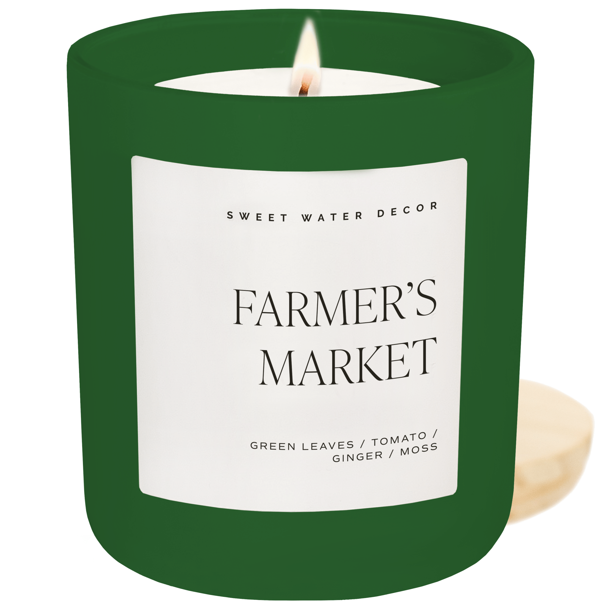 Farmers Market Soy Candle - Green Matte Jar - 15 oz