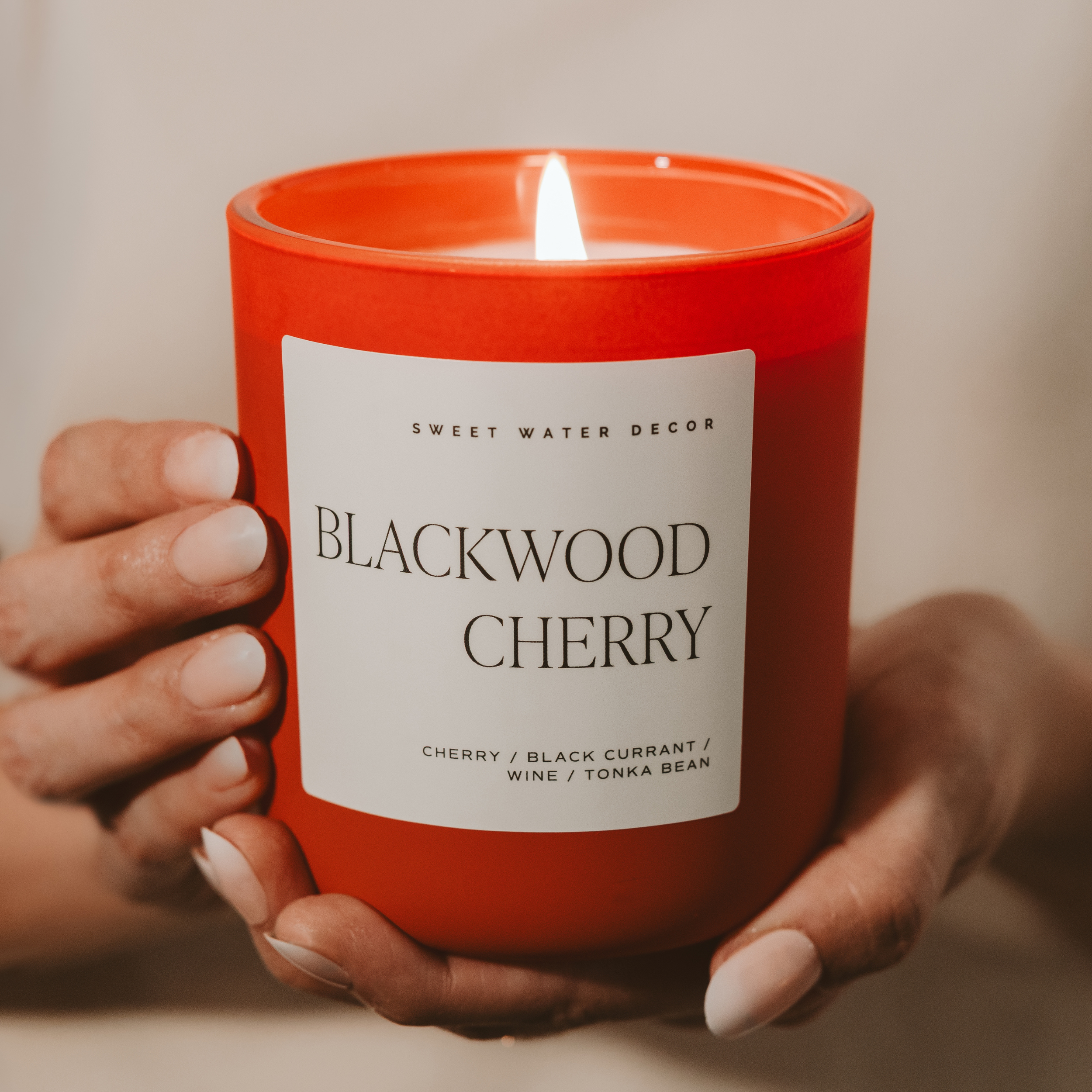 Blackwood Cherry Soy Candle - Red Matte Jar - 15 oz